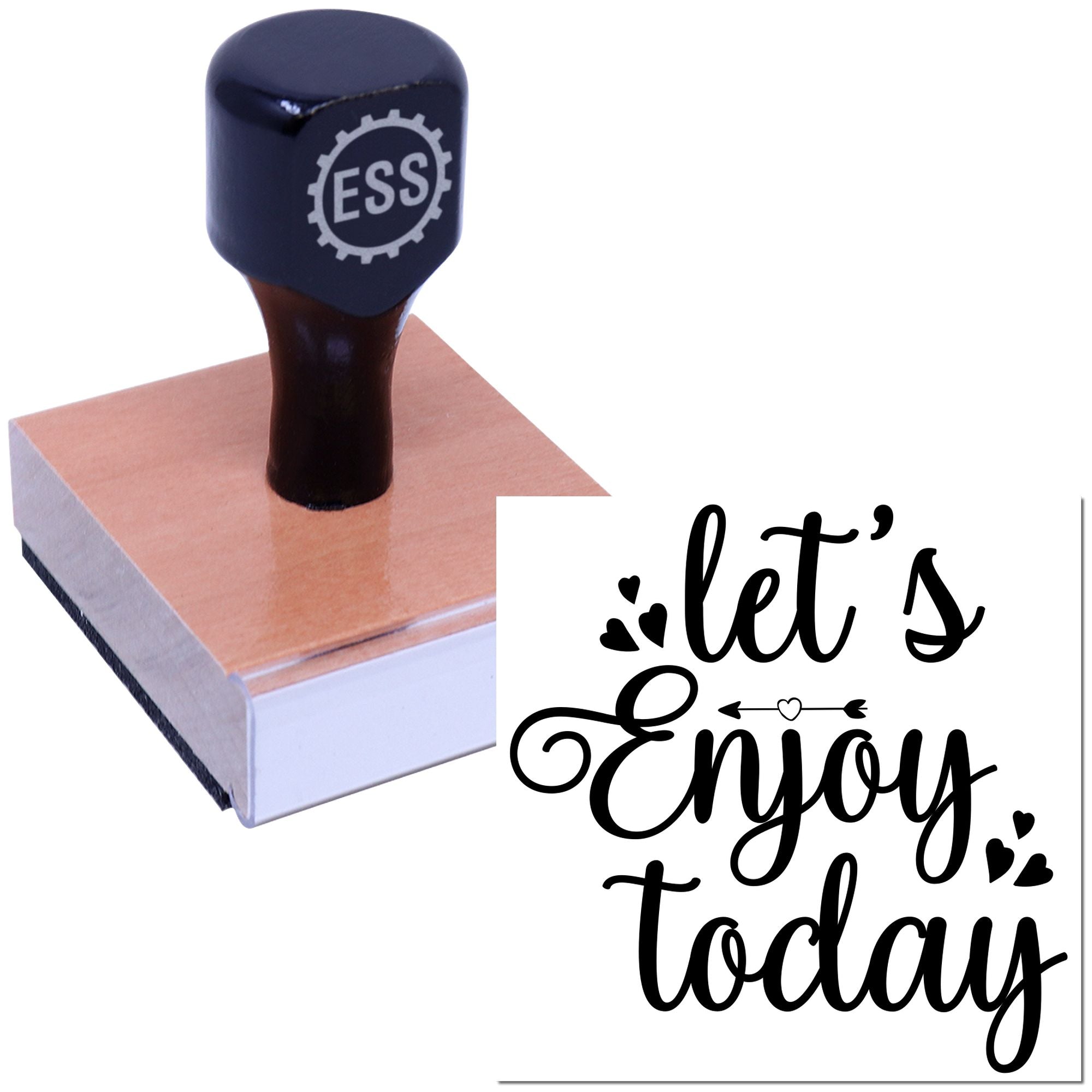 Motivational Heart Script Note Card Rubber Stamp