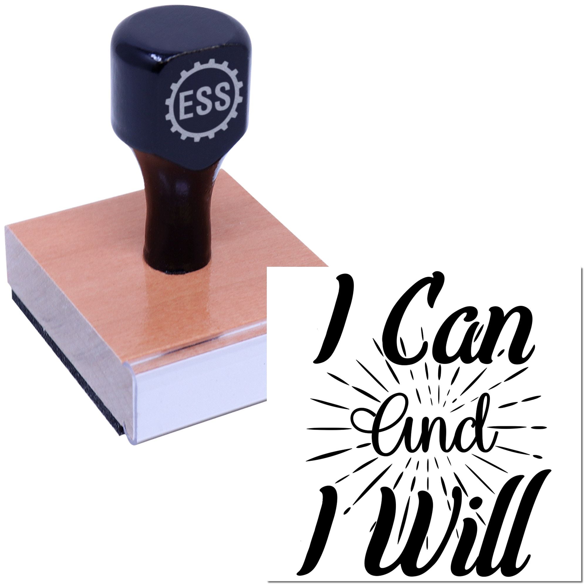Bold Affirmation Burst Mini Card Rubber Stamp