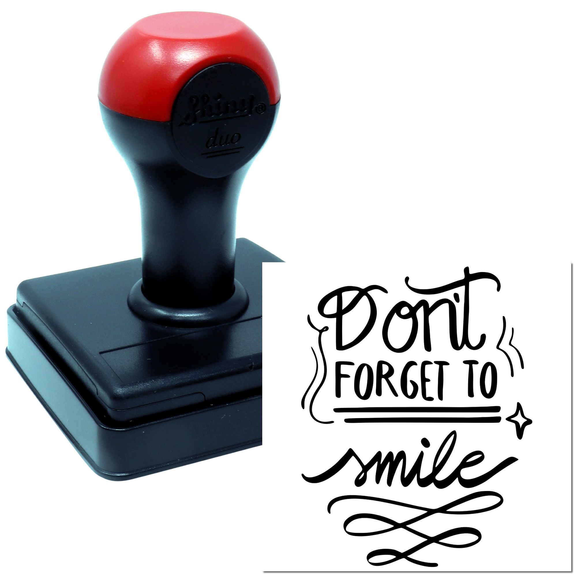 Duo Playful Hand-Lettered Don't Forget Smile Hand Stamp