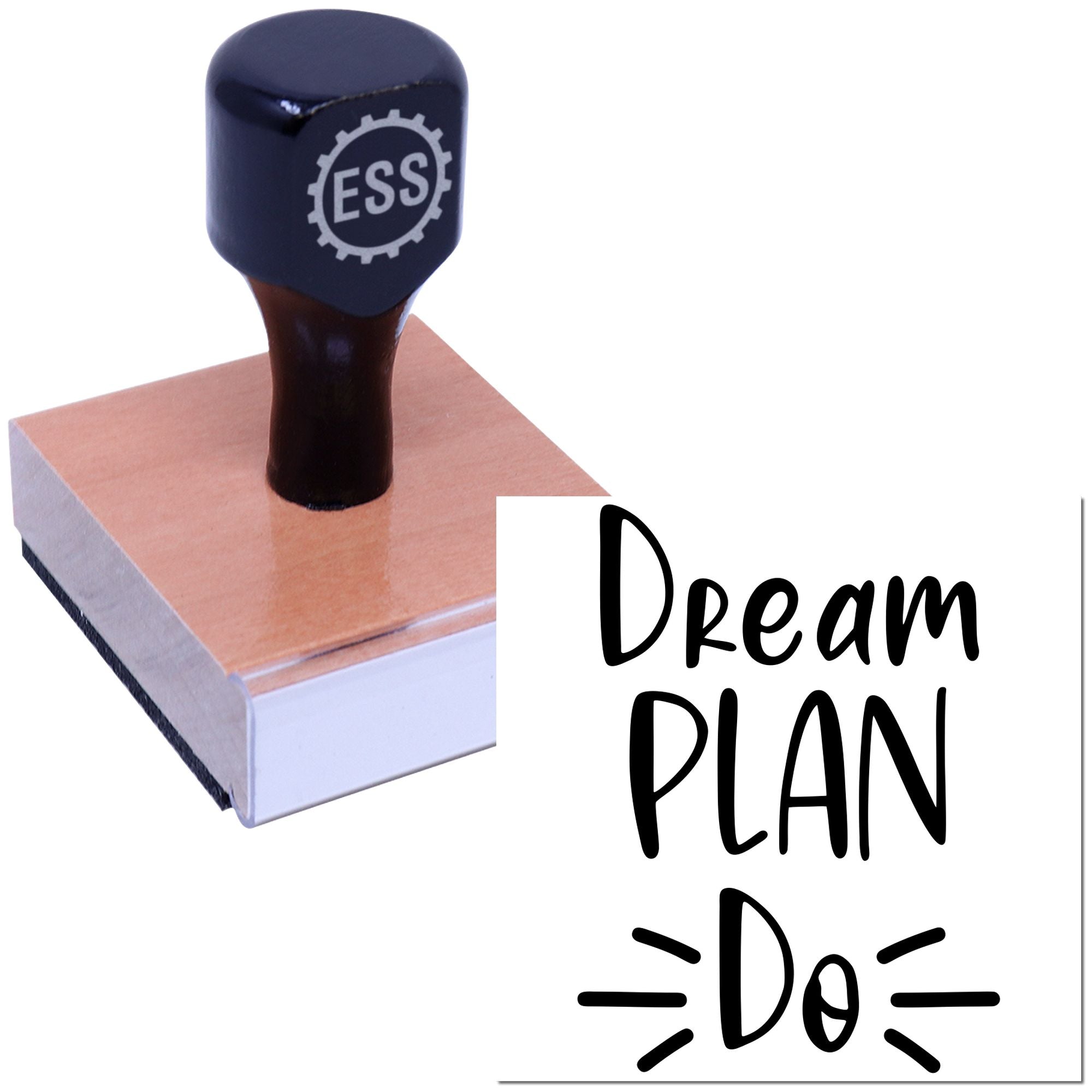 Envision Plan Execute Place Card Rubber Stamp