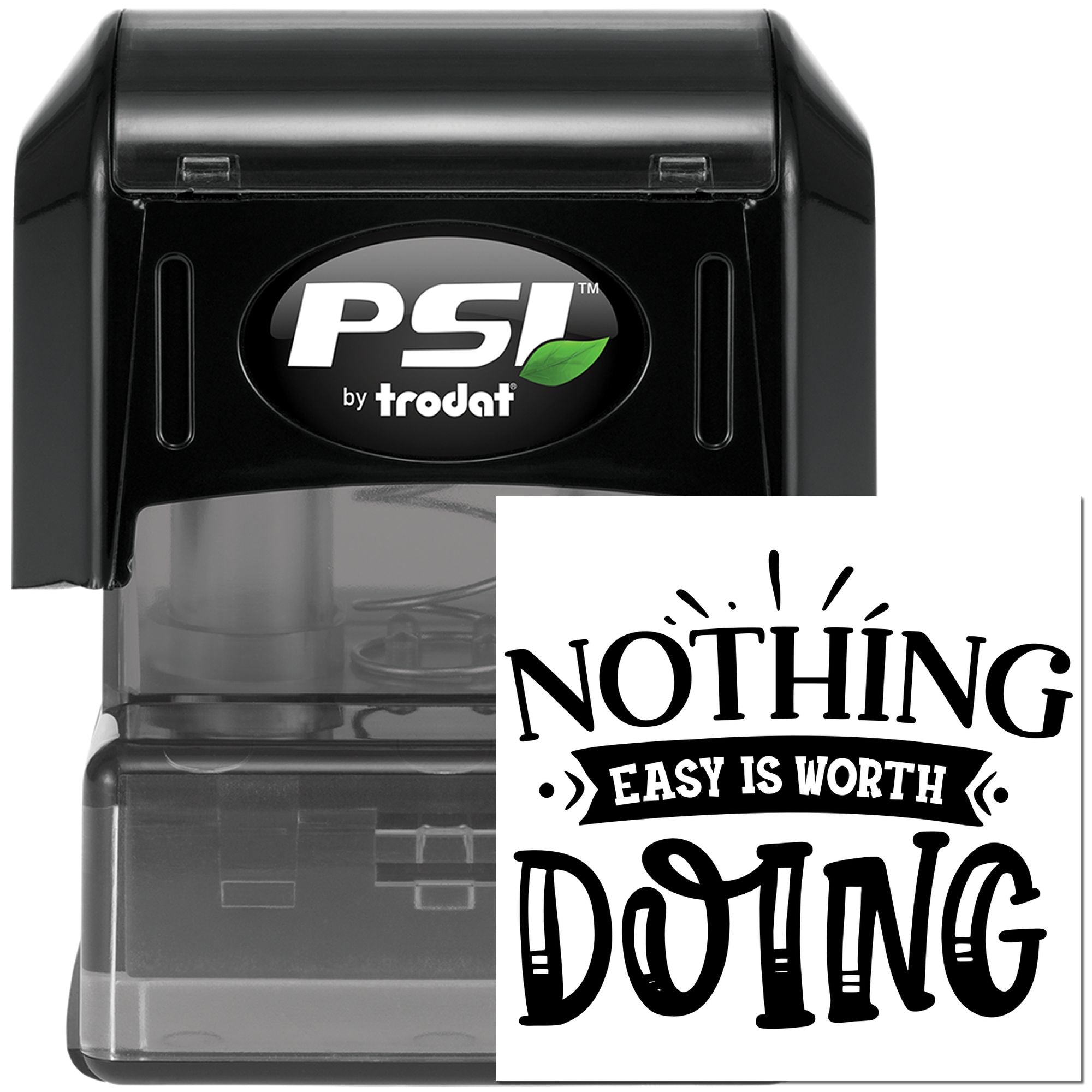 Pre-Inked Nothing Worth Doing Place Card Stamp