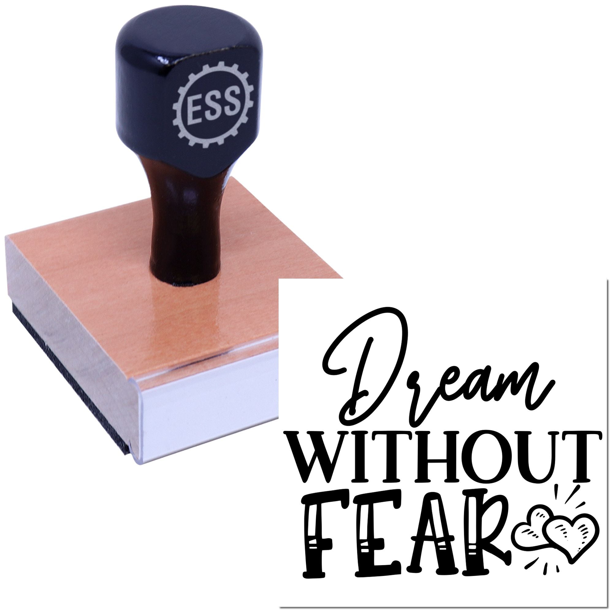 Fearless Dream Hearts Card Making Rubber Stamp