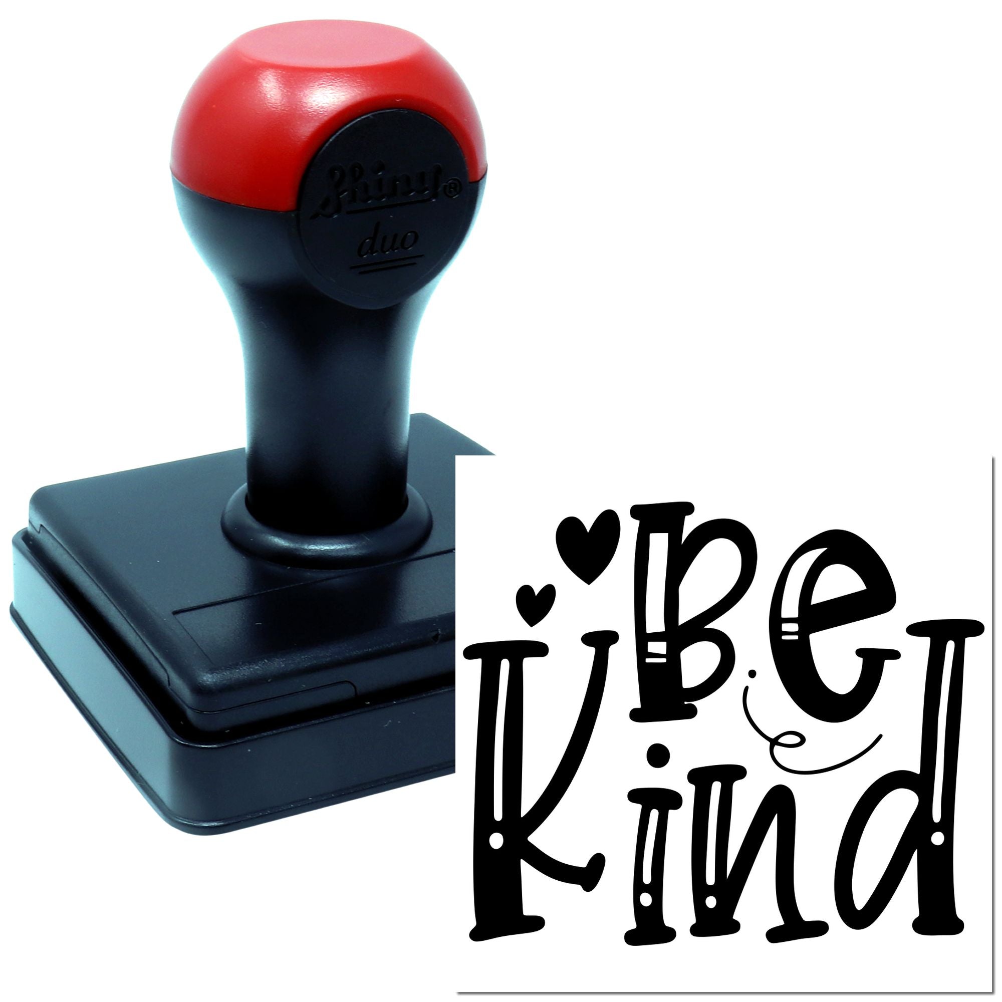 Duo Playful Handlettered Be Kind Design Hand Stamp