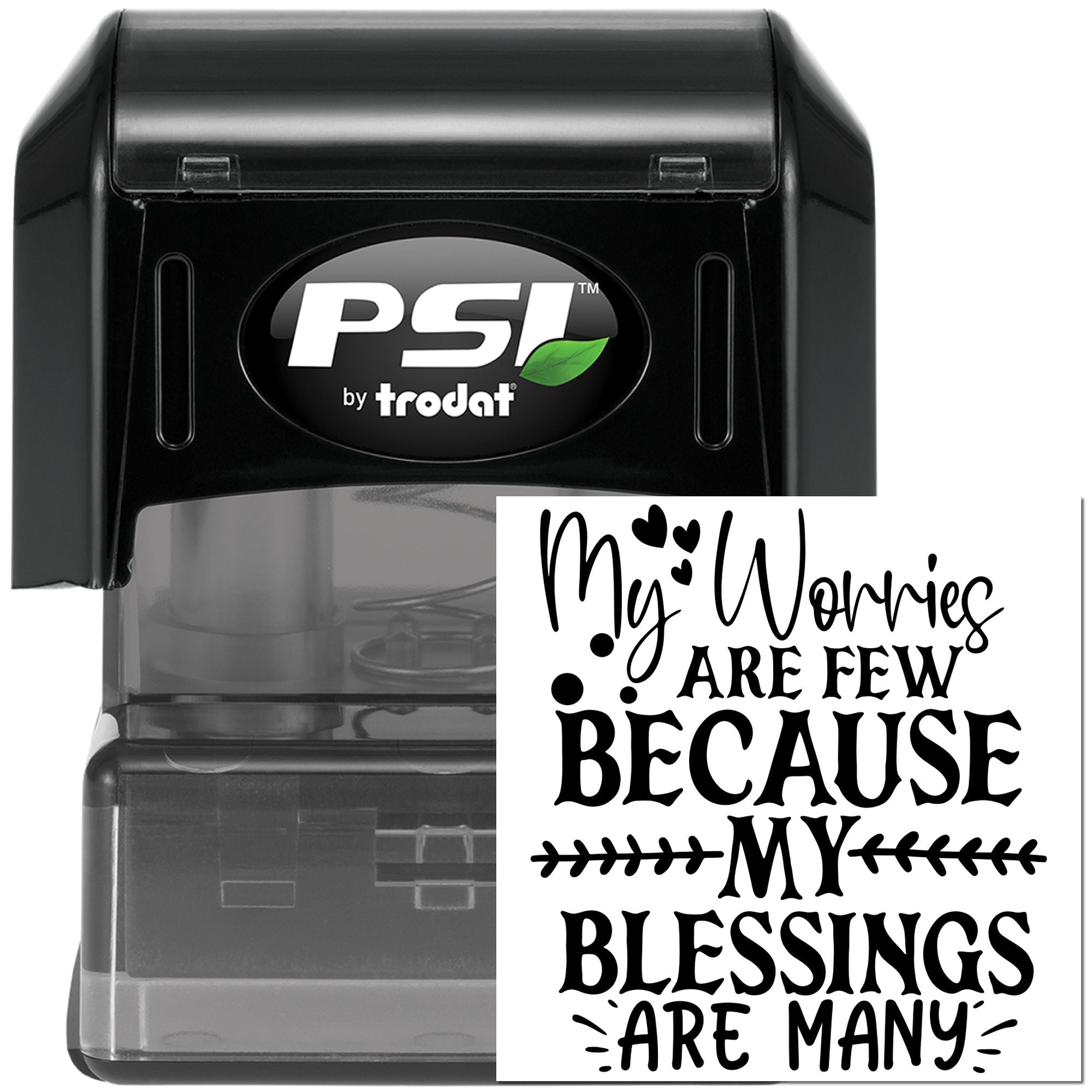 Pre-Inked Blessings Over Worries Craft Stamp