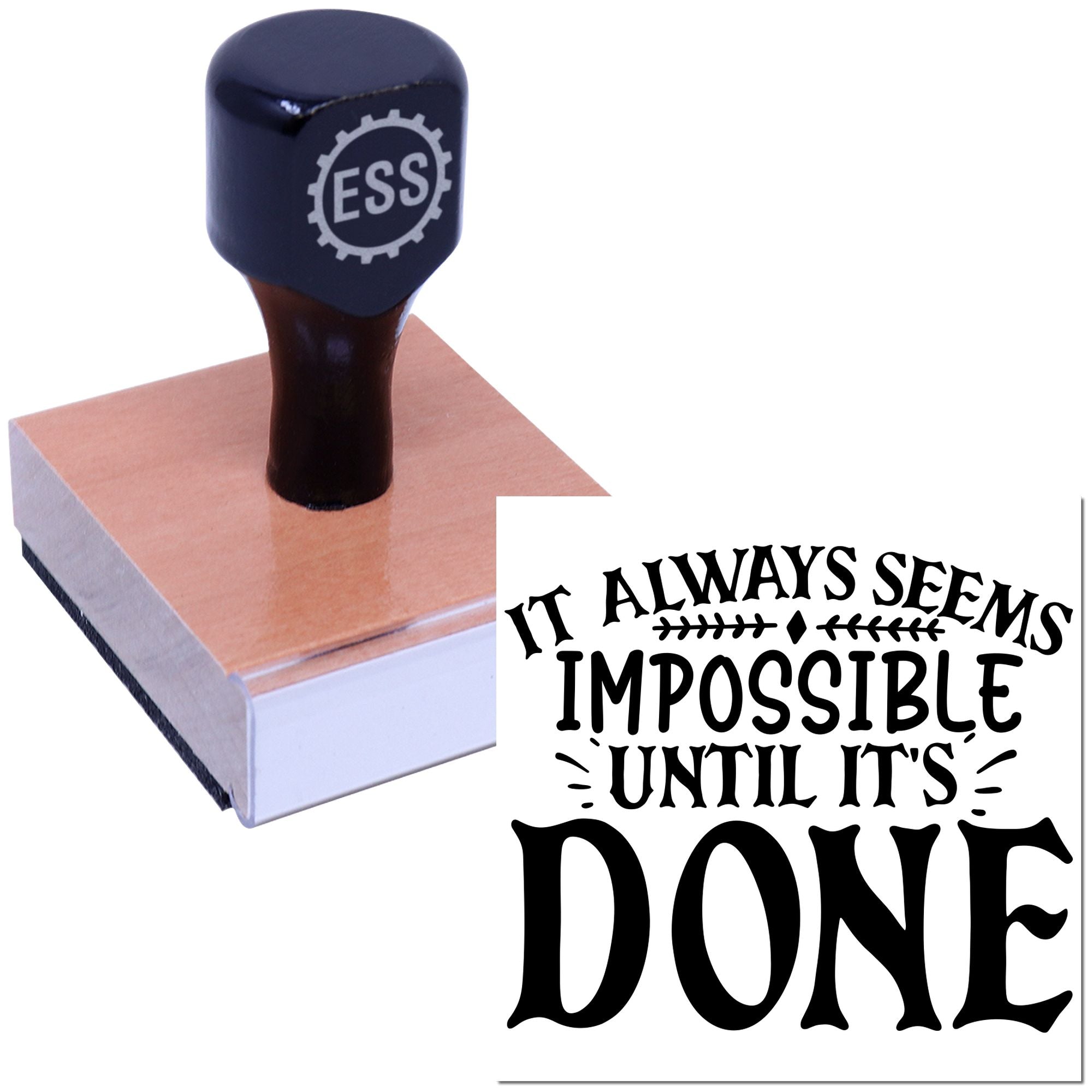 Impossible Finally Achieved Handcraft Rubber Stamp