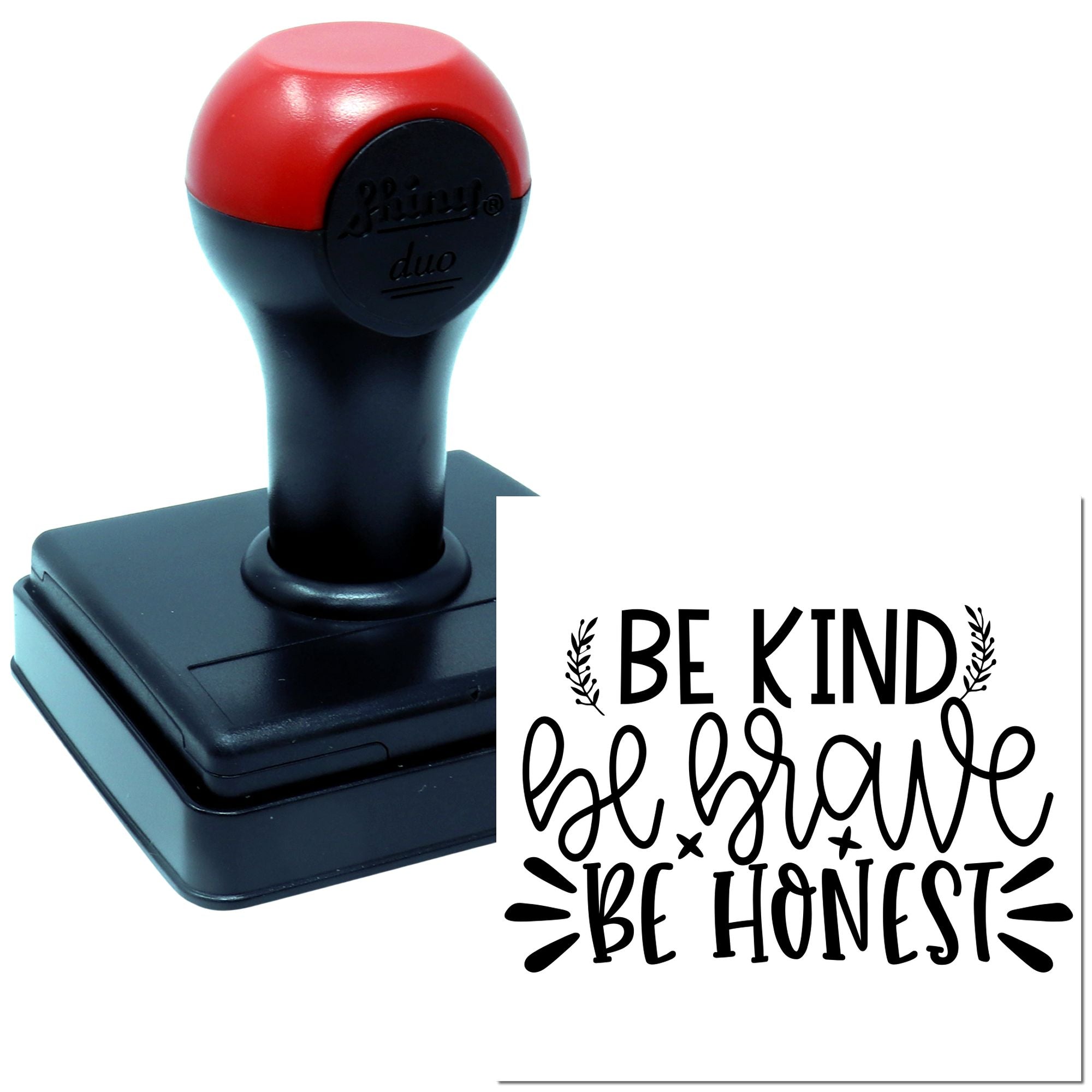 Duo Kind Brave Honest Inspirational Art Hand Stamp
