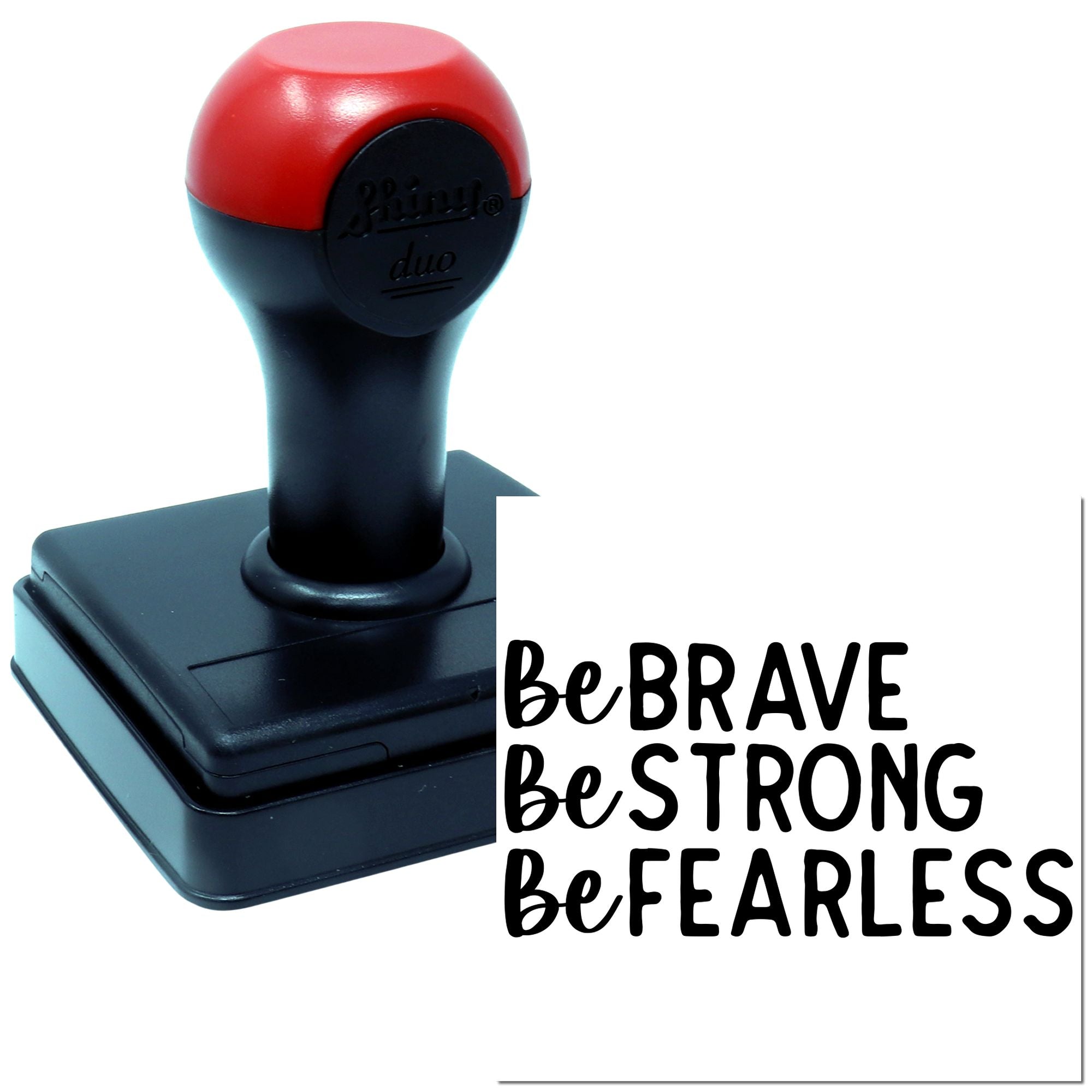 Duo Brave Strong Fearless Inspirational Reminder Hand Stamp