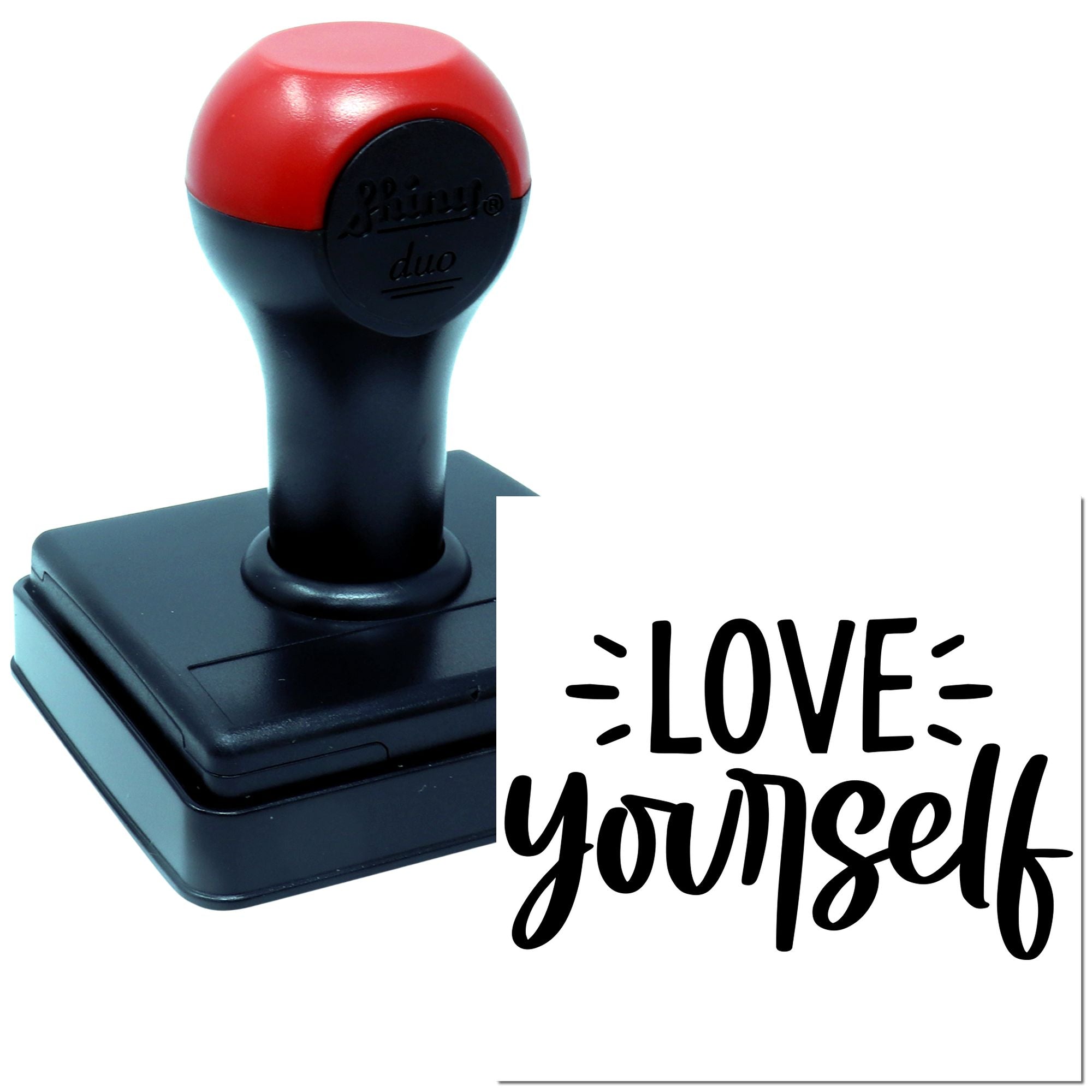 Duo Hand-Lettered Love Yourself Inspirational Print Hand Stamp