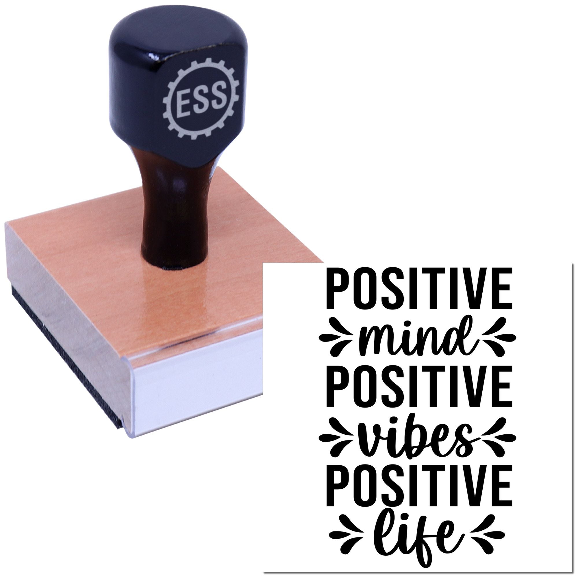 Positive Mind Vibes Papercraft Rubber Stamp