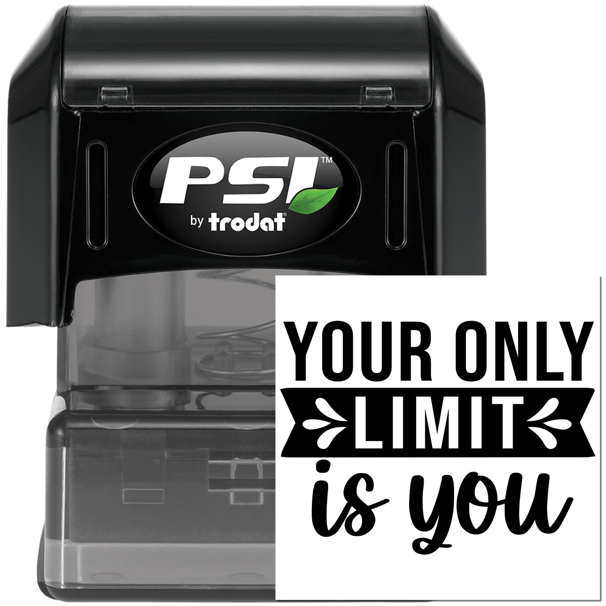 Pre-Inked Your Only Limit Greeting Card Stamp