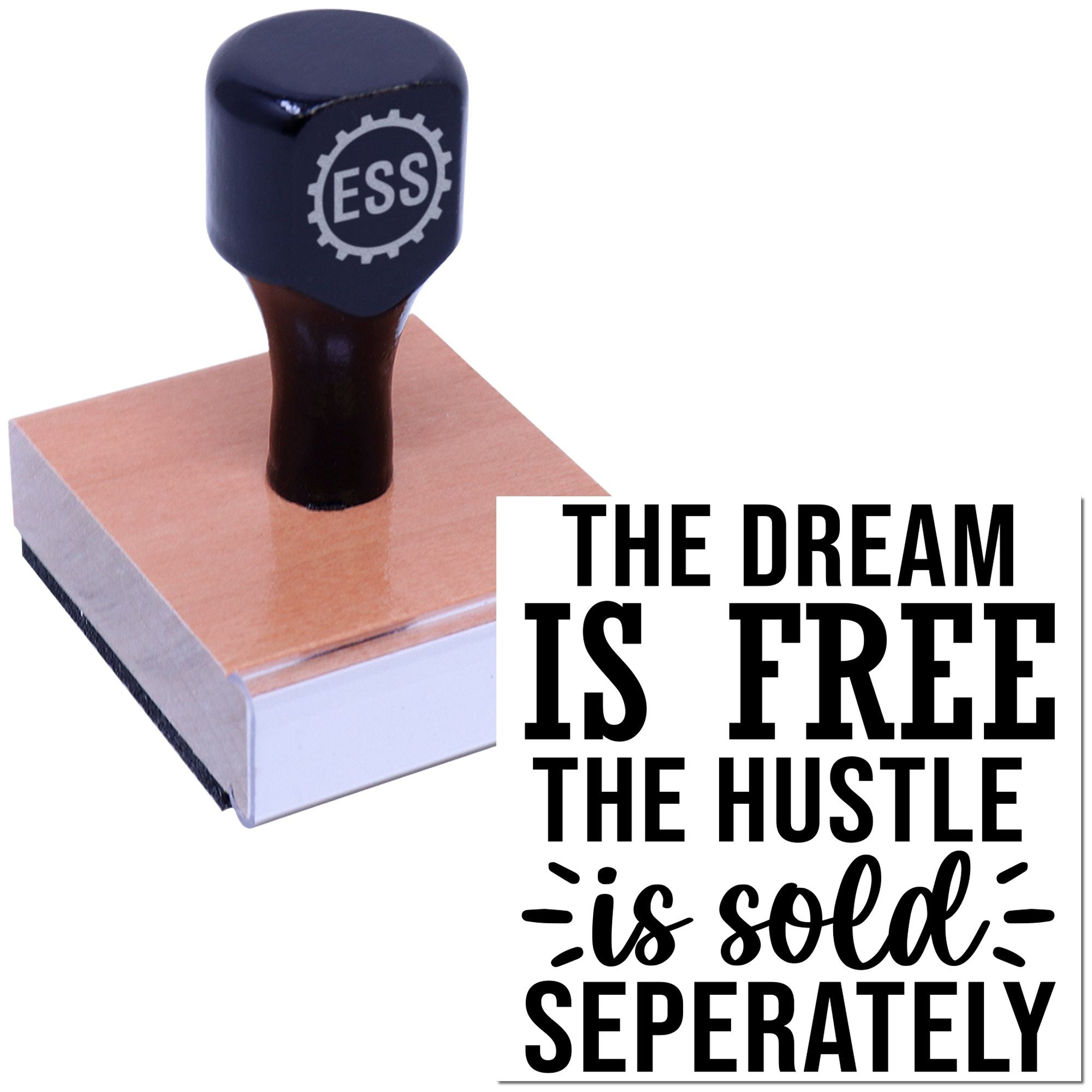 Motivational Hustle Poster Favor Tag Rubber Stamp