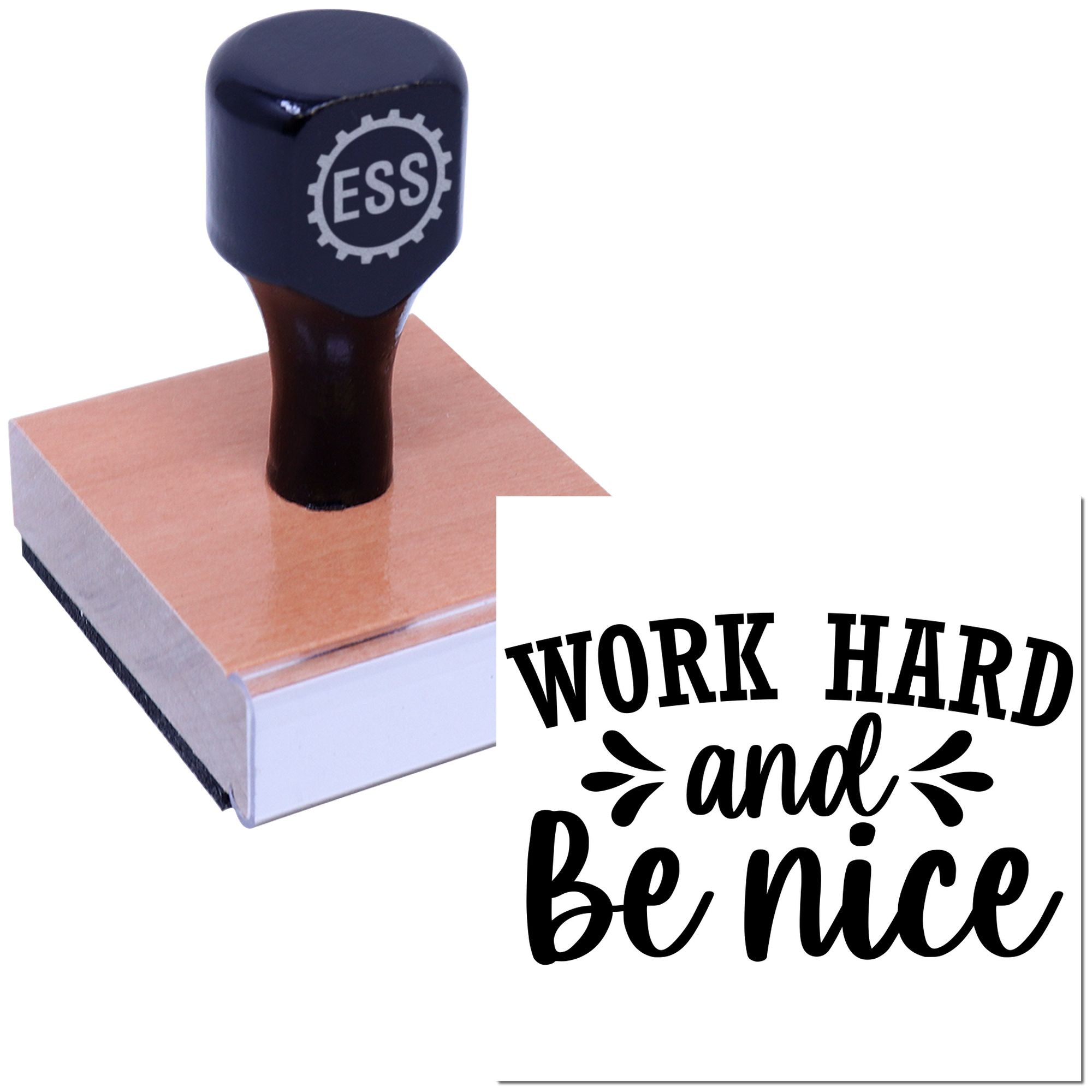 Grind And Smile Party Favor Rubber Stamp