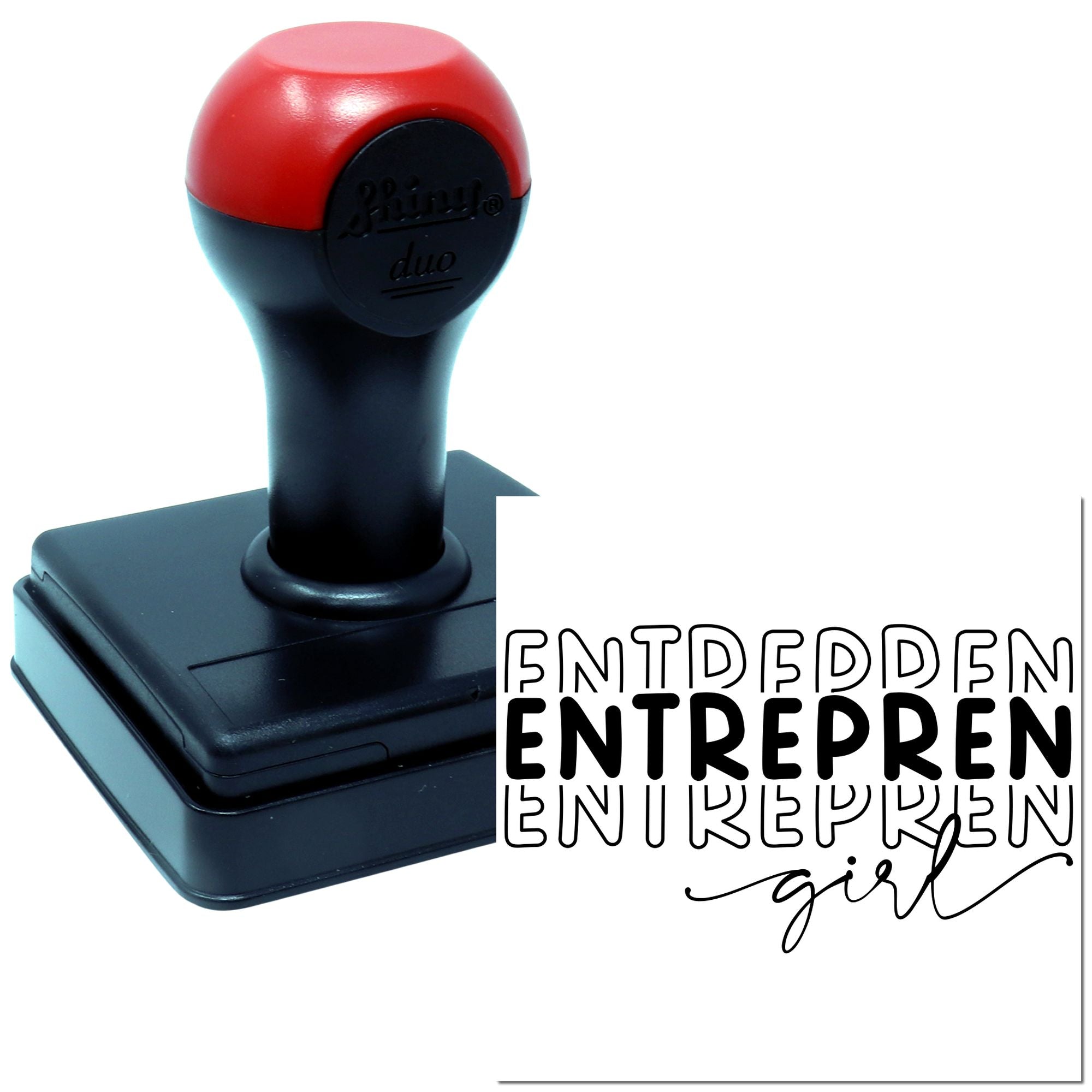 Duo Bold Layered Entrepreneur Girl Typography Hand Stamp