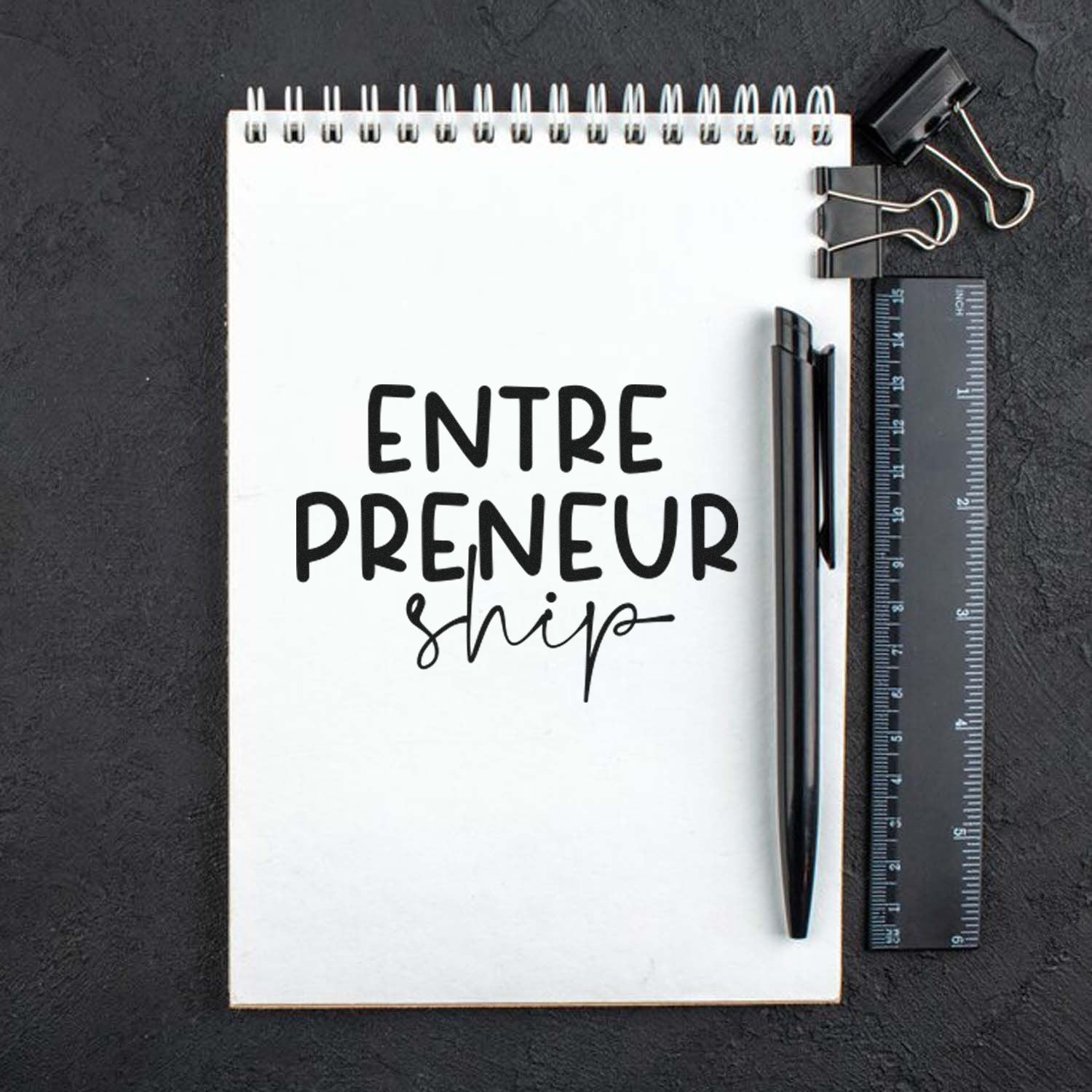 Bold Entrepreneurial Script Papercraft Rubber Stamp