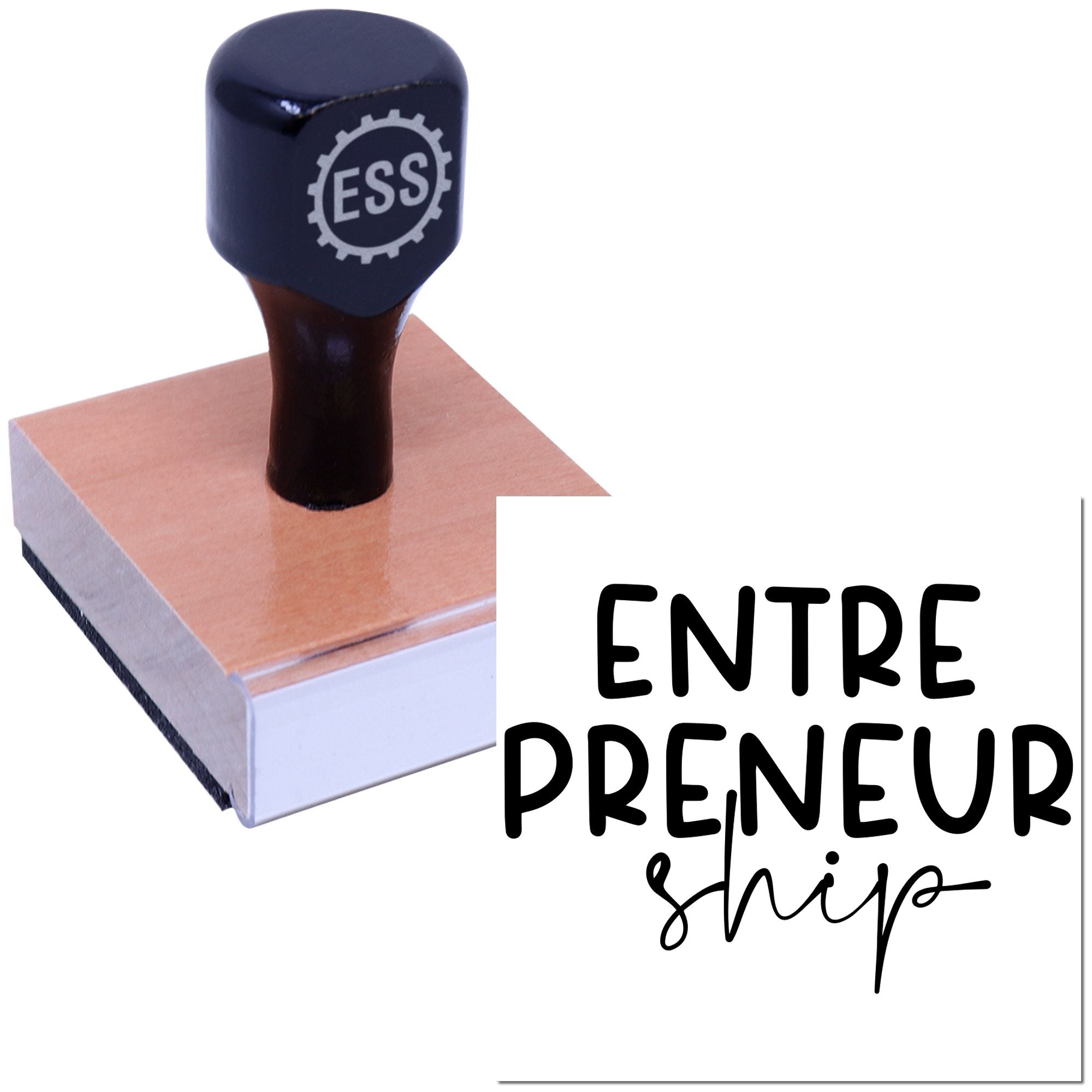 Bold Entrepreneurial Script Papercraft Rubber Stamp