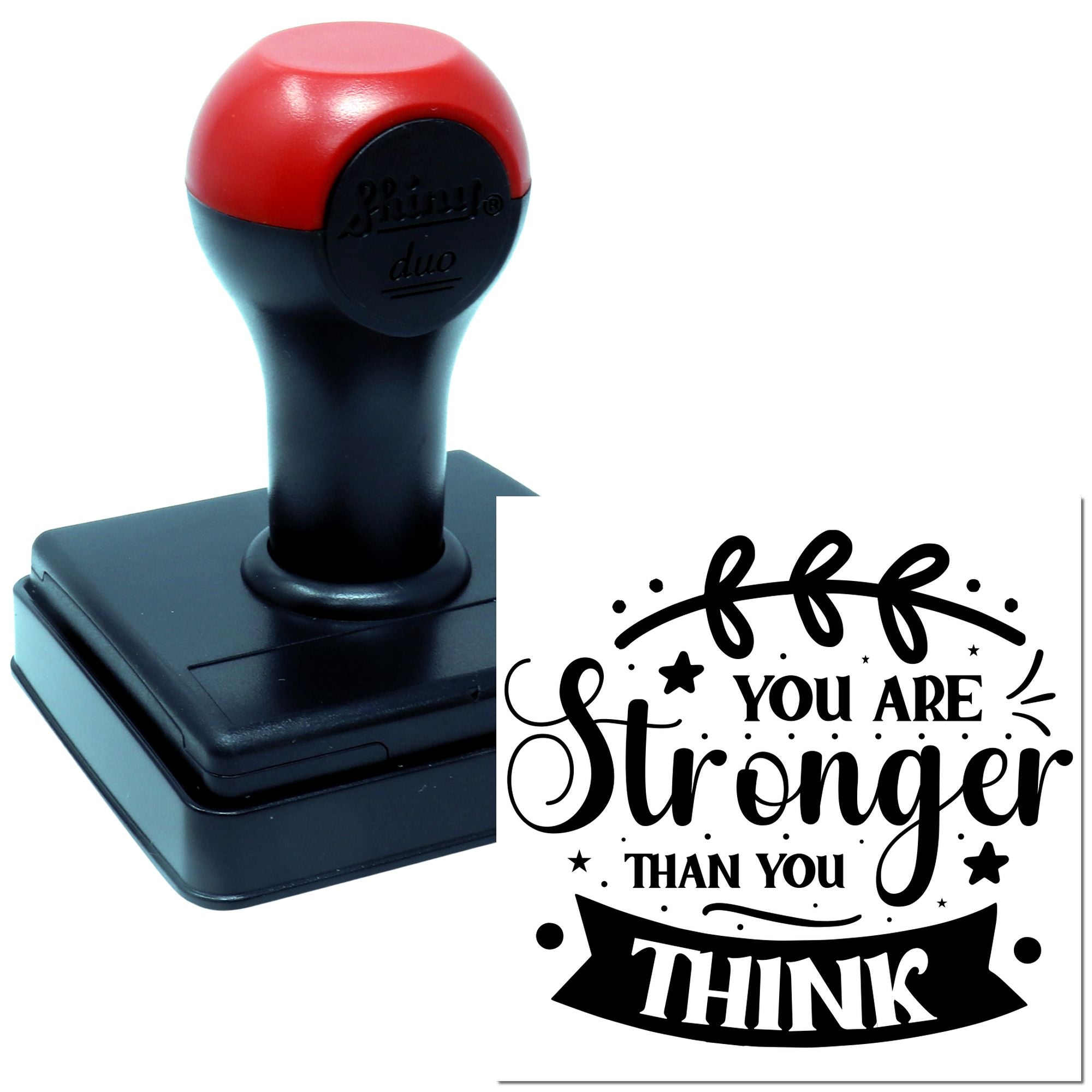 Duo Bold Hand-Lettered Inspirational Strength Quote Hand Stamp