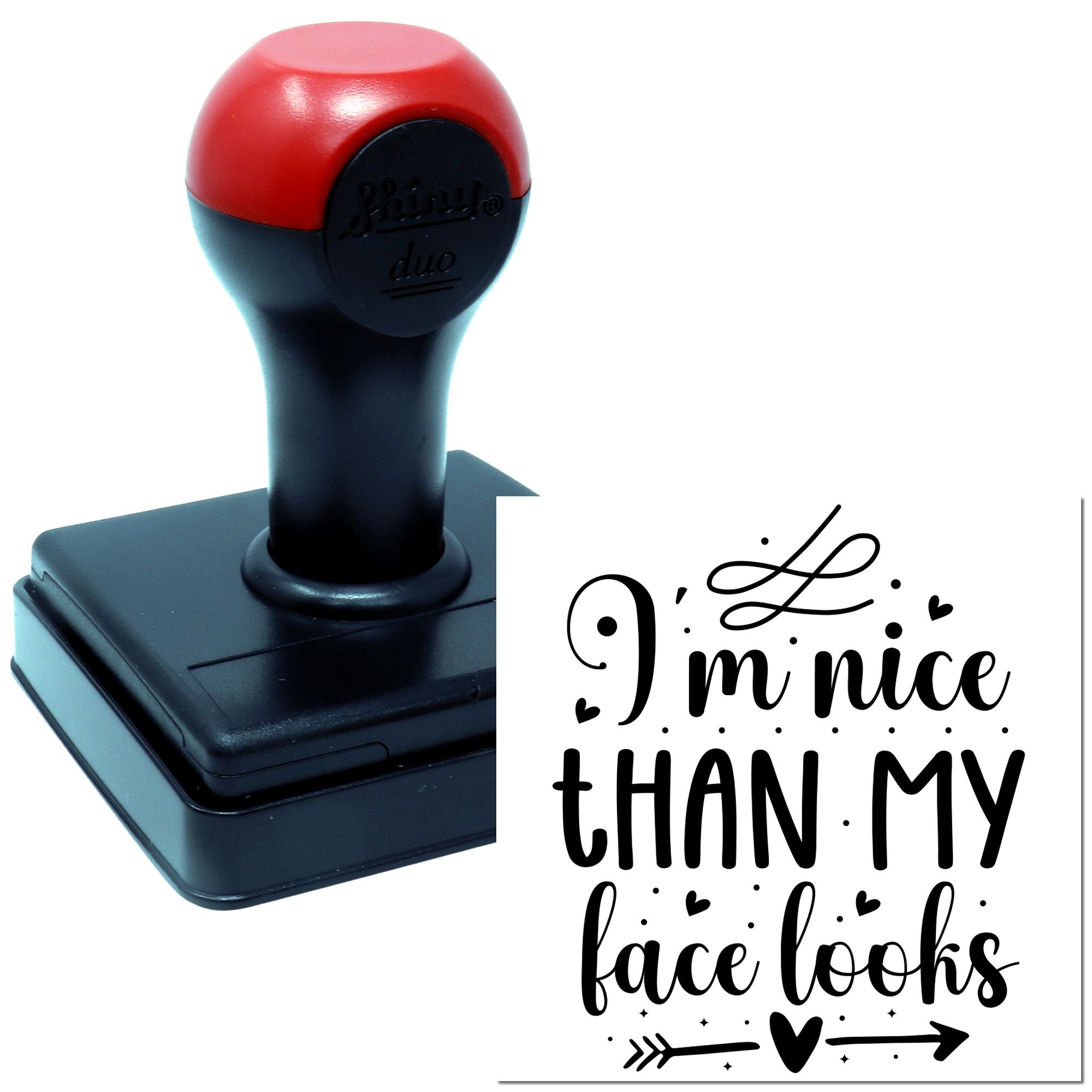 Duo Sassy Monochrome Cheeky Script Sign Hand Stamp