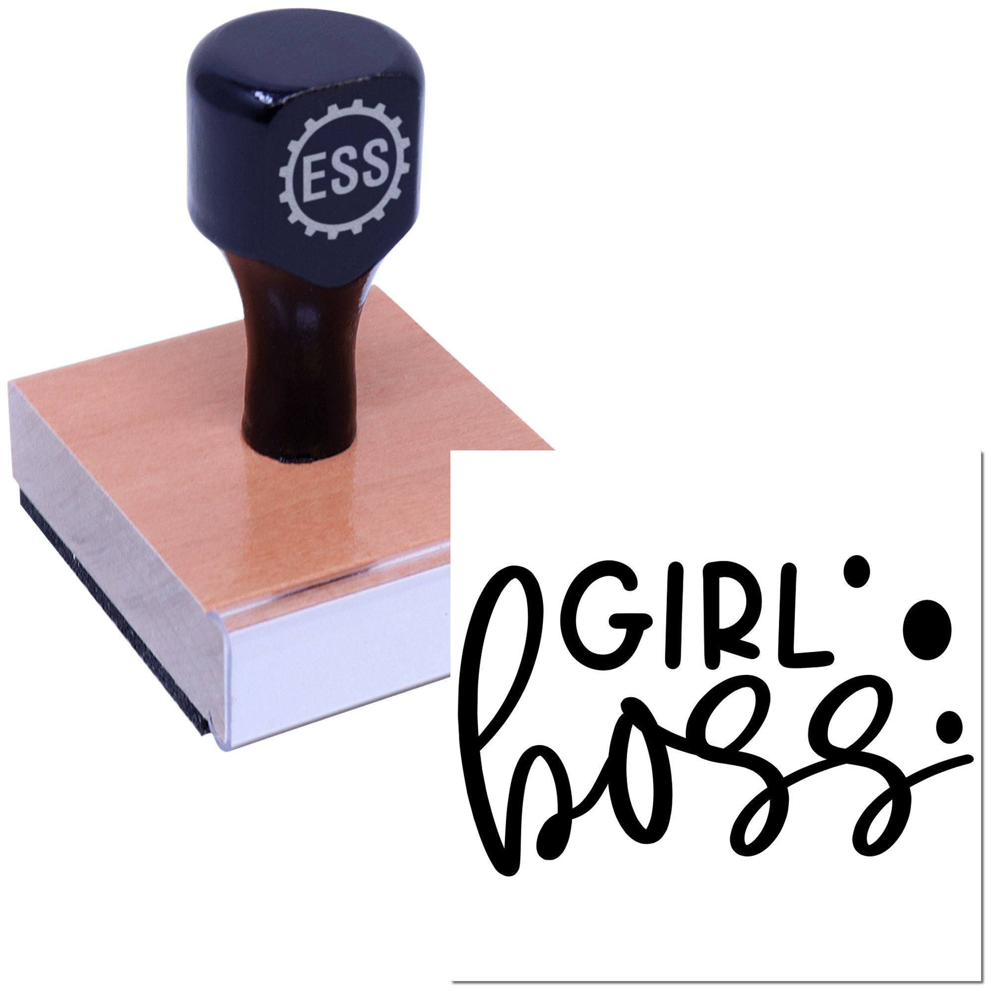 Confident Female Leader Greeting Card Rubber Stamp