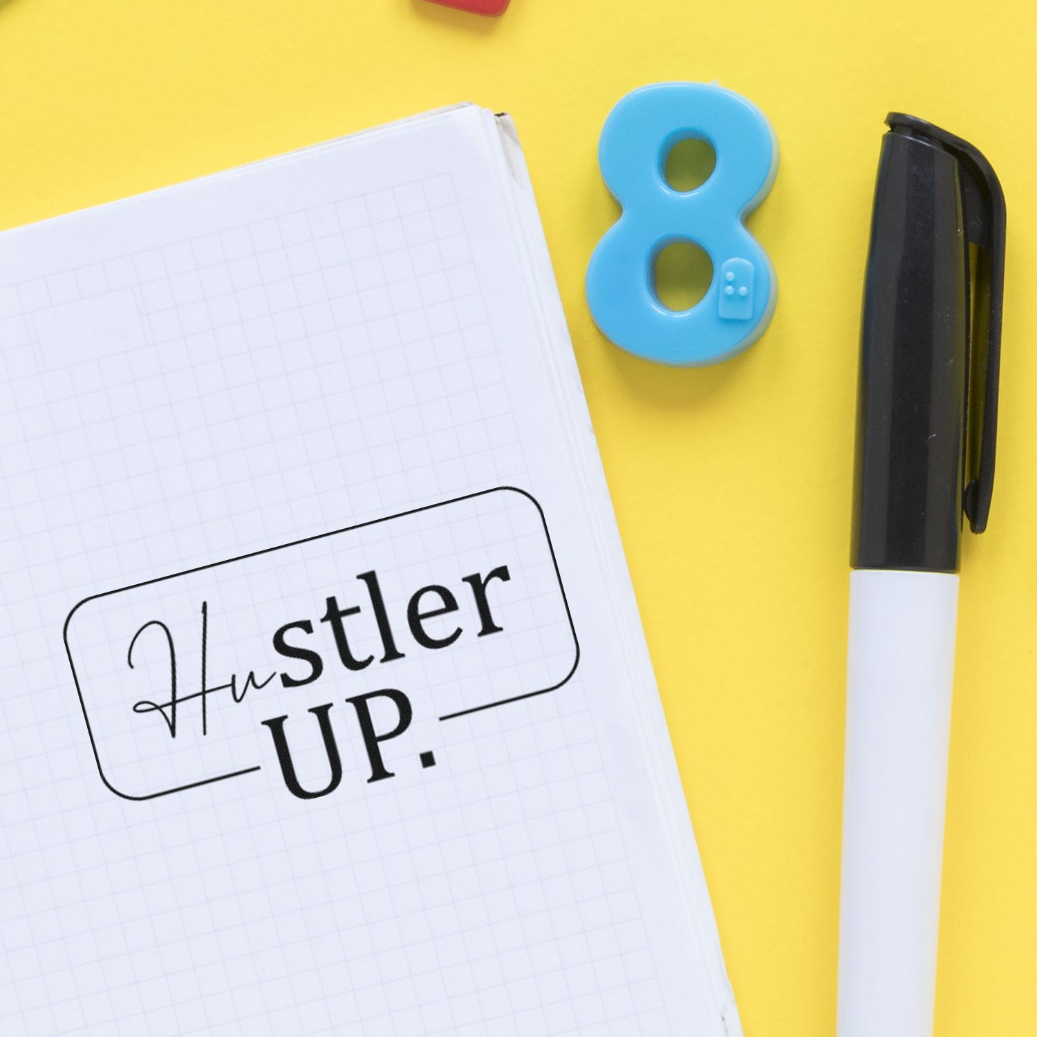 Self-Inking Hustler Up Note Card Stamp