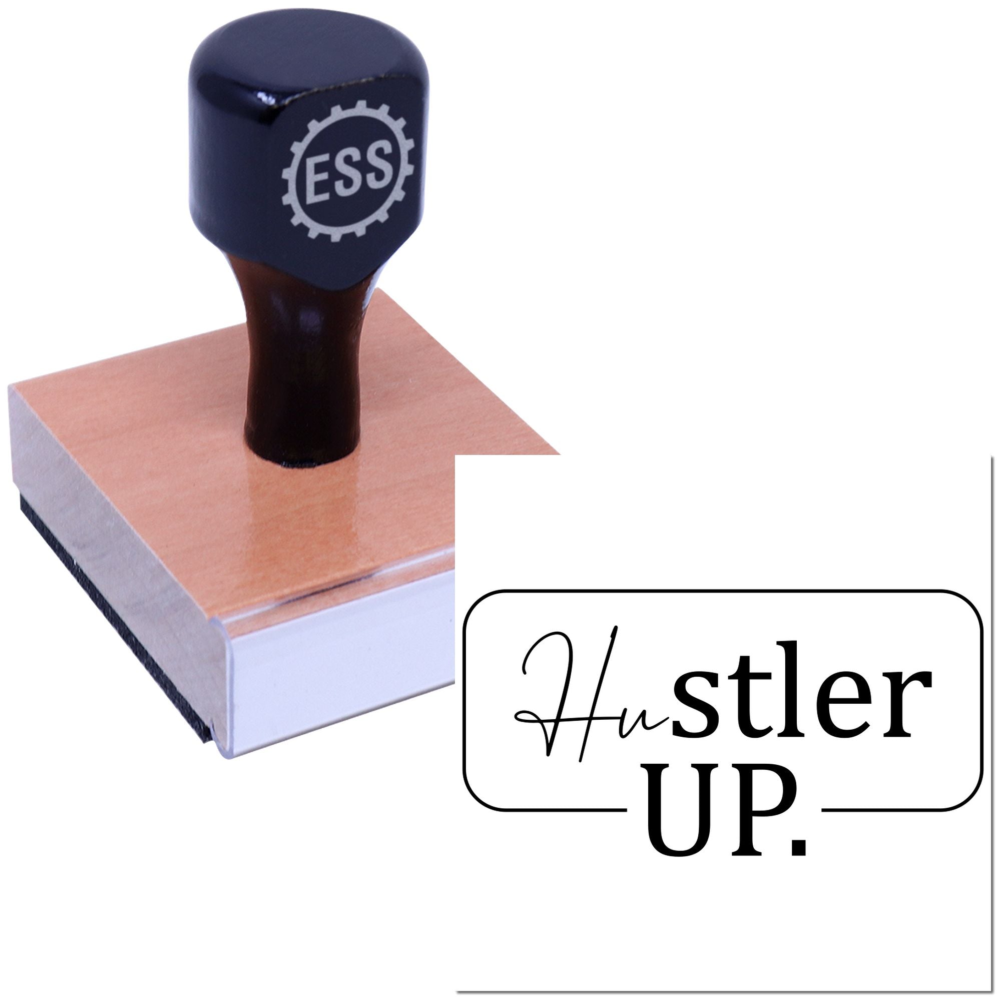 Hustler Up Logo Mini Card Rubber Stamp