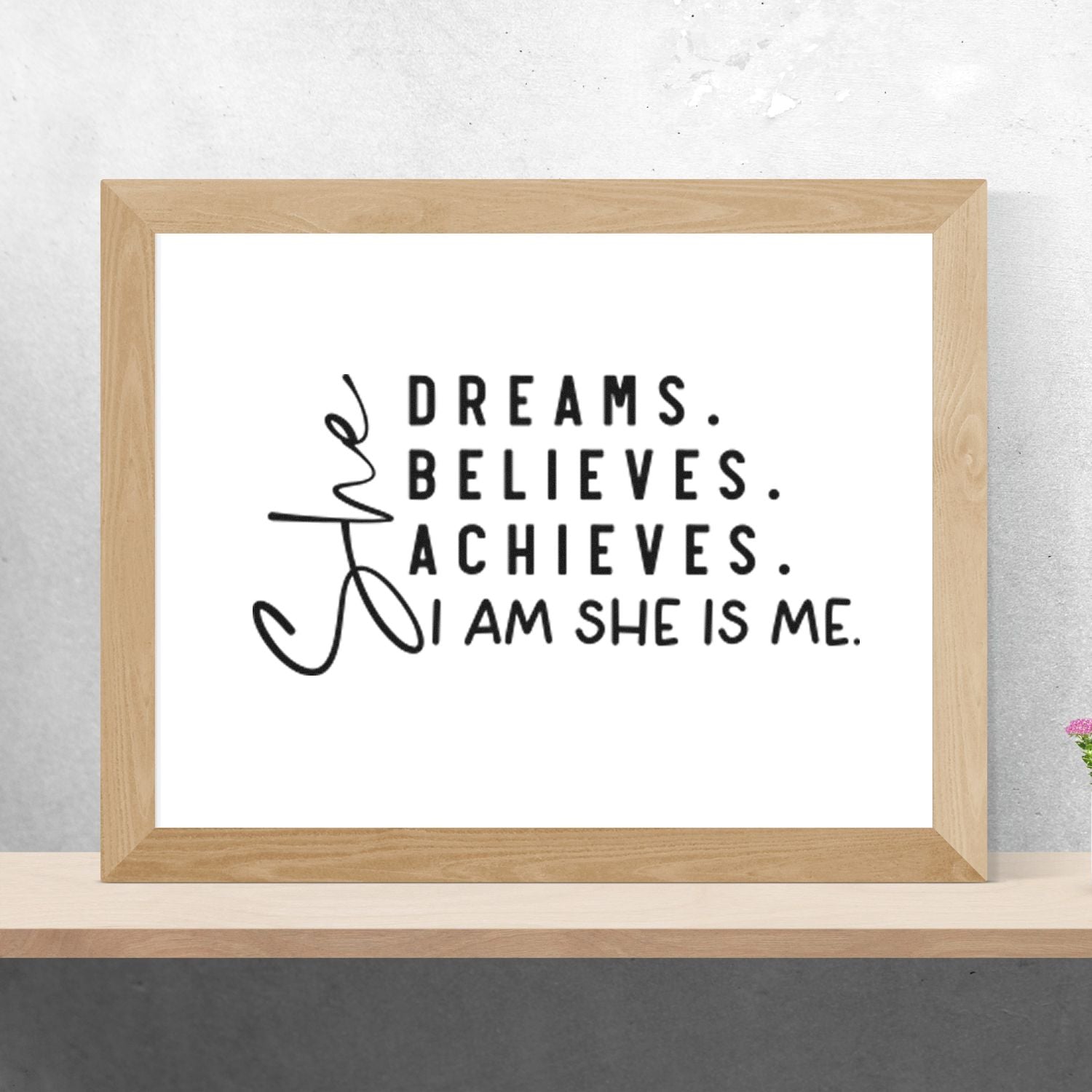 Duo Dreams Believes Achieves Empowered Woman Hand Stamp