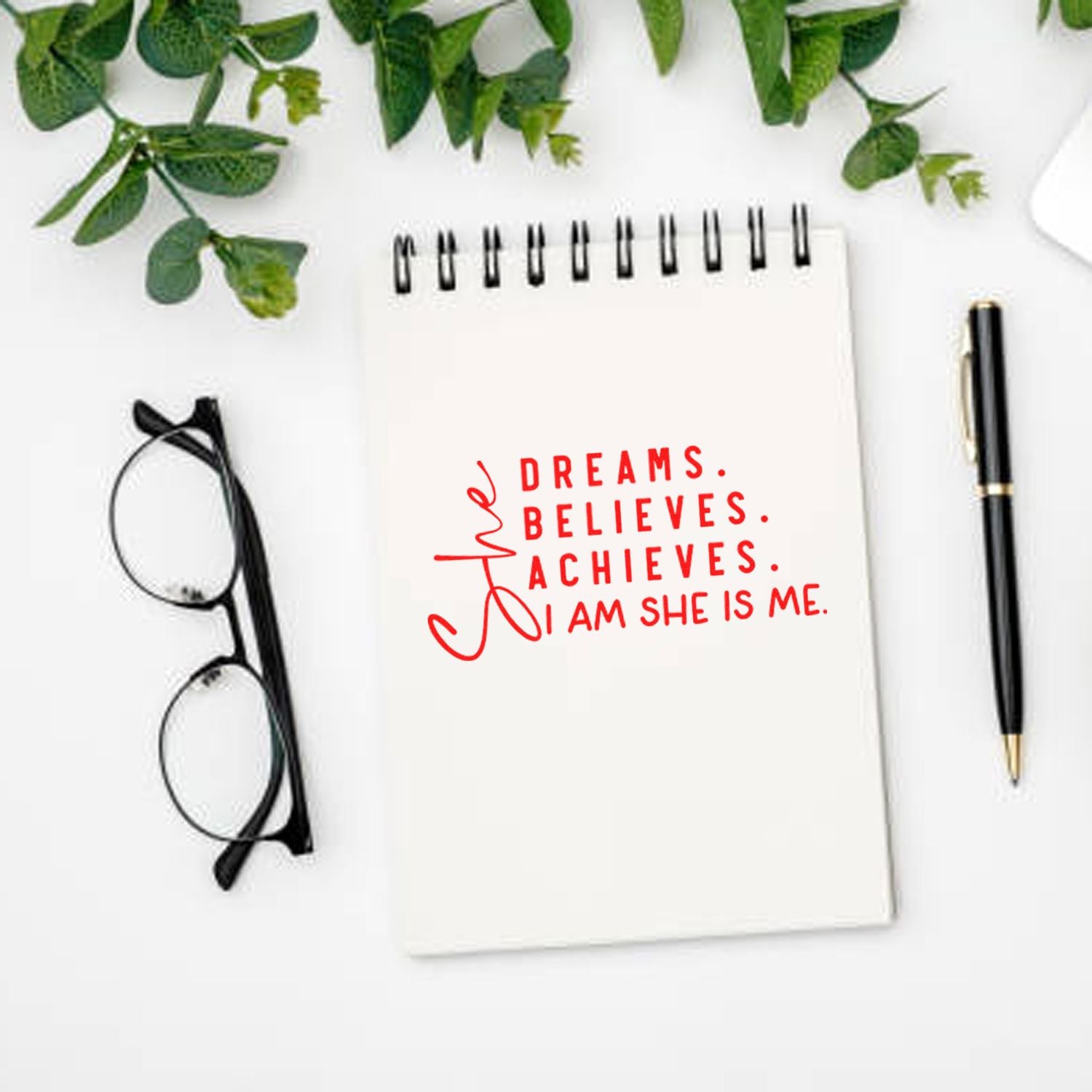 Pre-Inked Dreams Believes Achieves Favor Tag Stamp