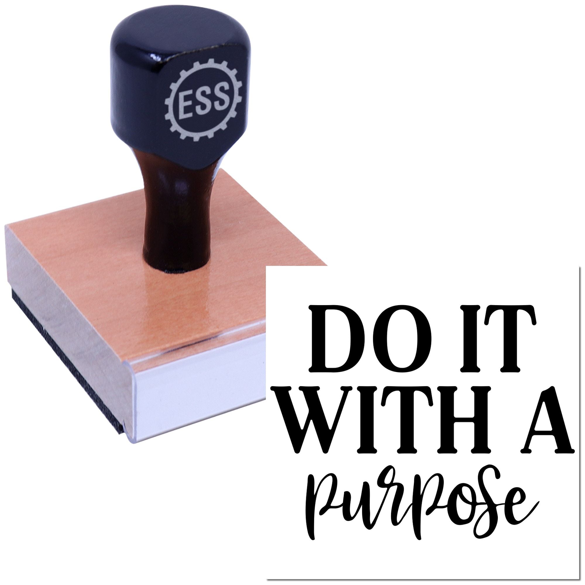 Intentional Action Encouragement Postcard Rubber Stamp