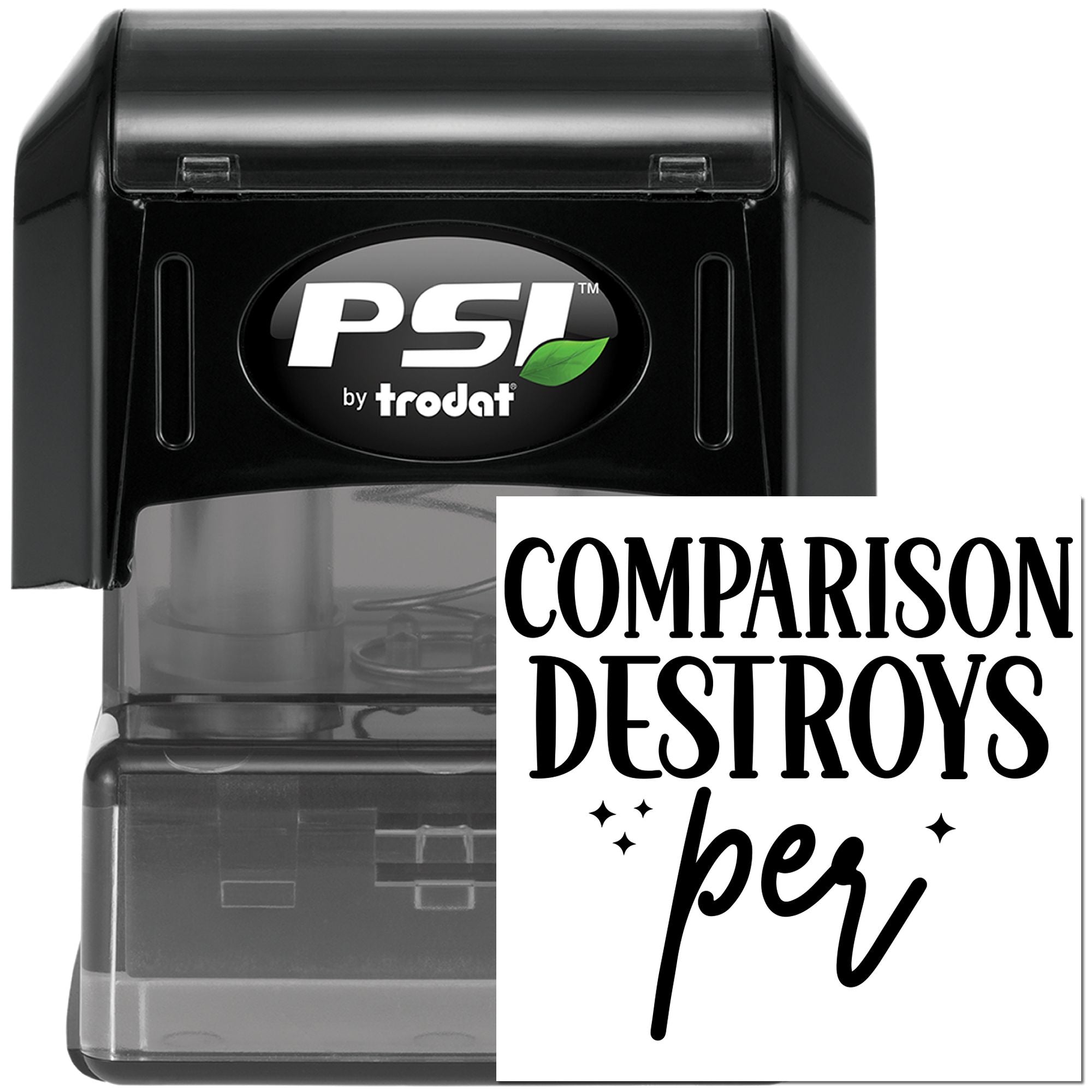 Pre-Inked Comparison Destroys Joy Craft Stamp