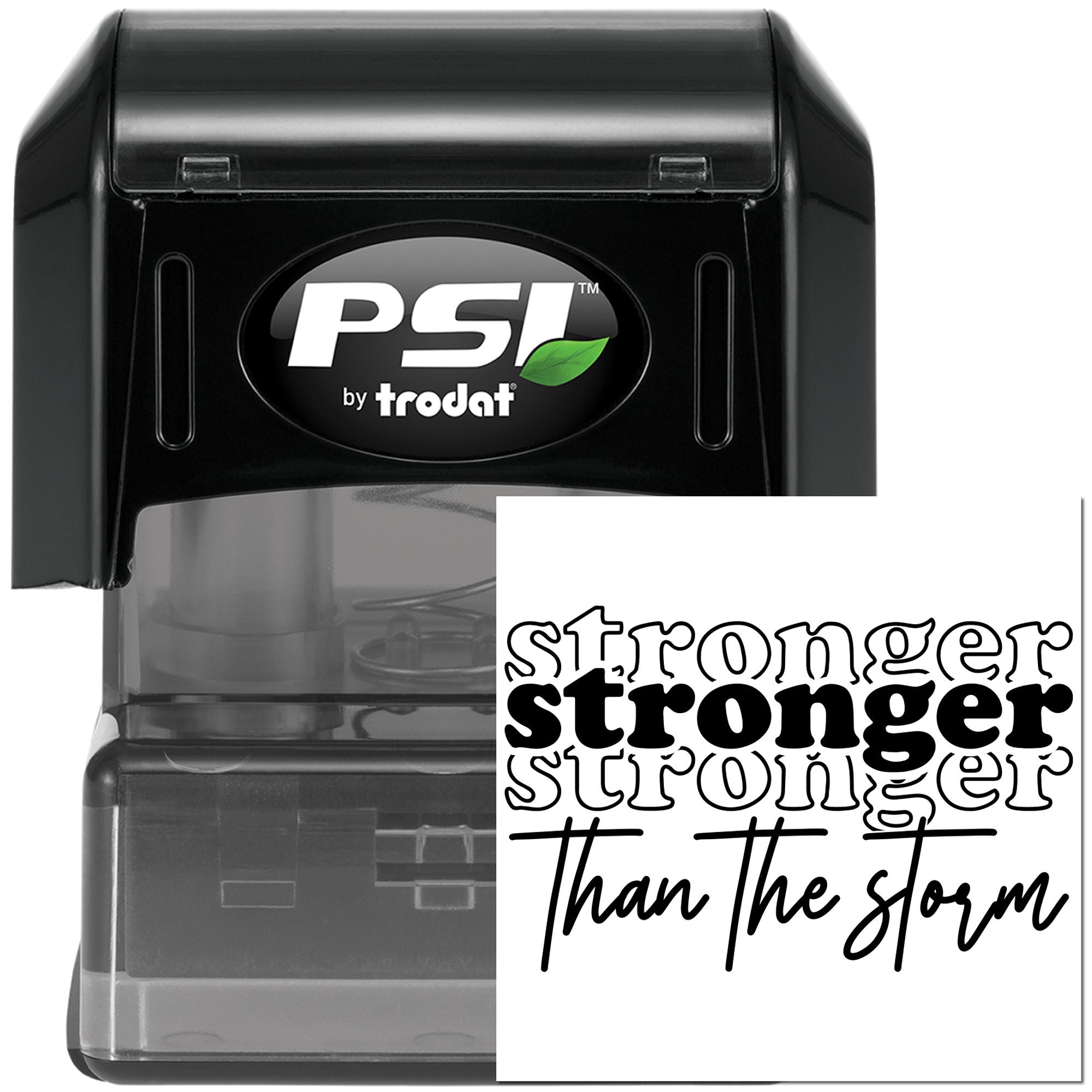 Pre-Inked Stronger Than Storm Card Stamp