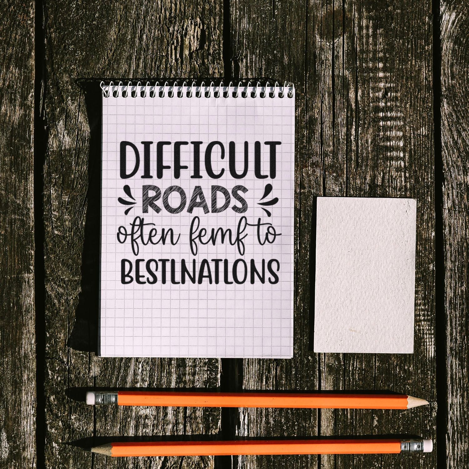 Duo Misspelled Inspirational Road Quote Poster Hand Stamp