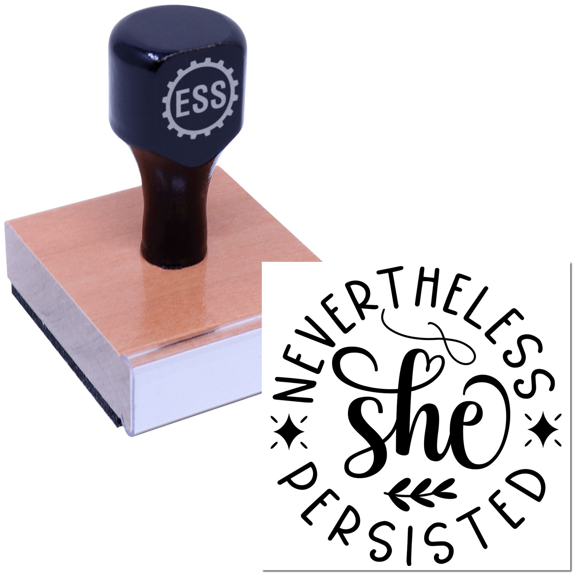 Empowered She Persists Greeting Card Rubber Stamp