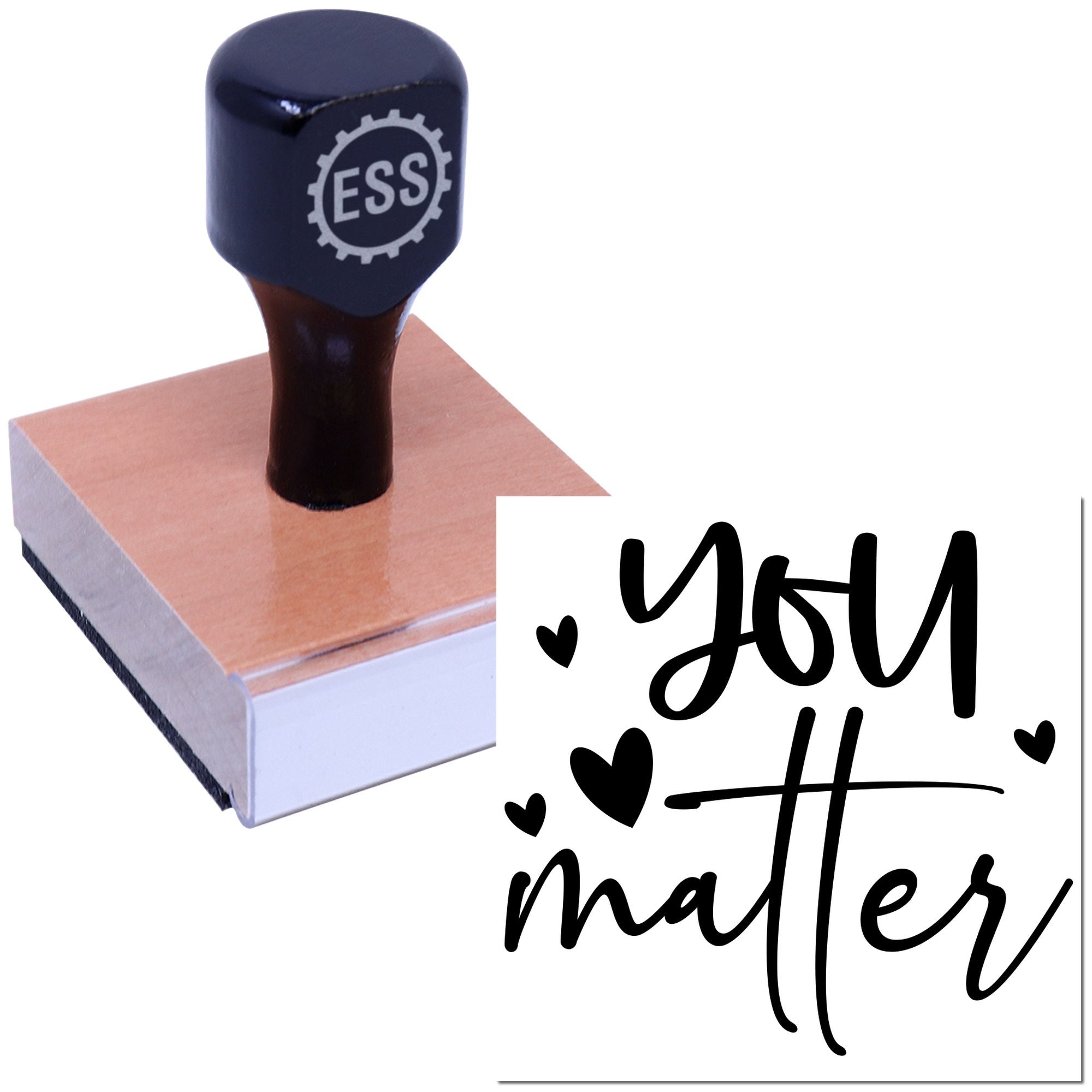 Bold Heart Reminder Tag Rubber Stamp