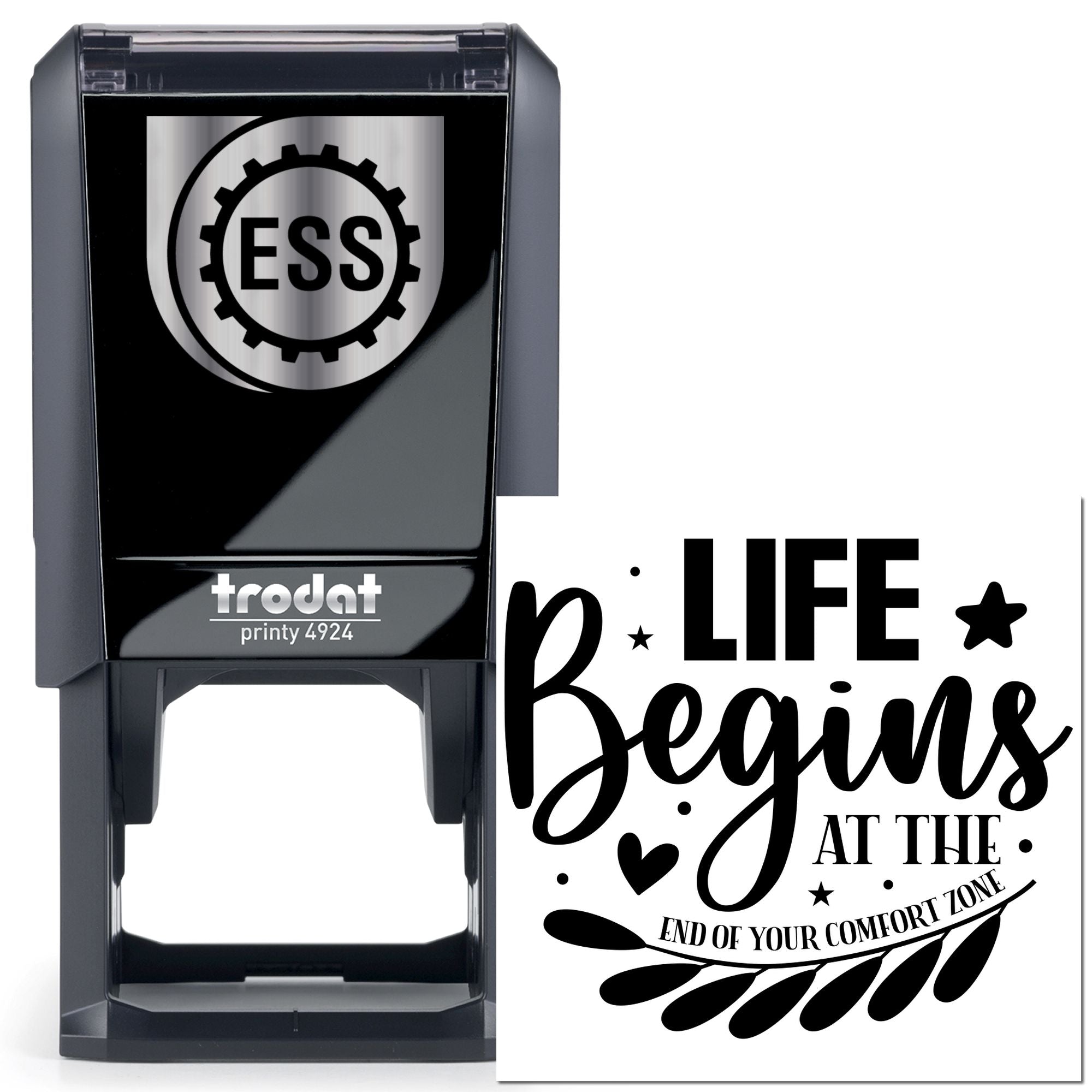 Self-Inking Motivational Quote Place Card Stamp