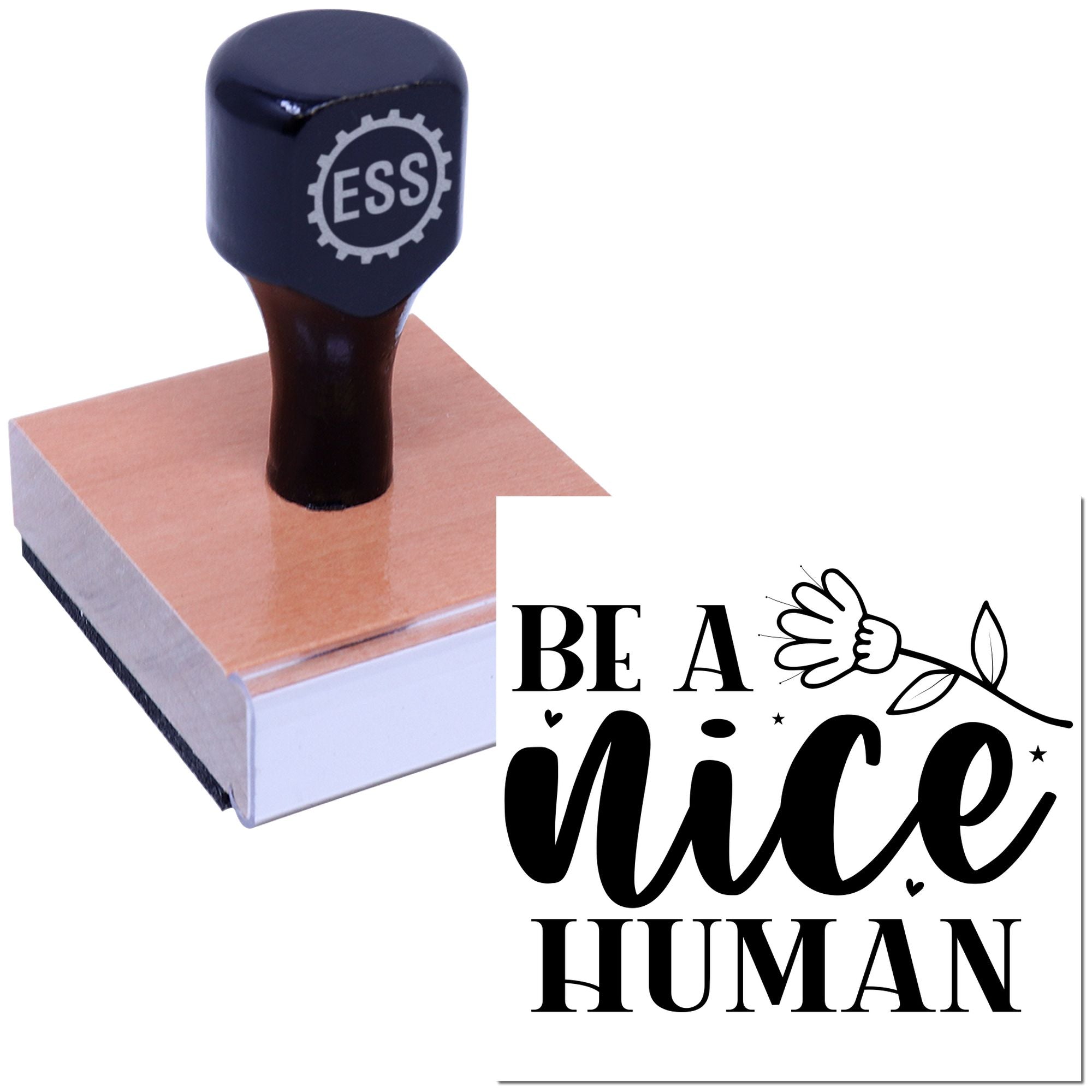 Blooming Kindness Sign Card Rubber Stamp