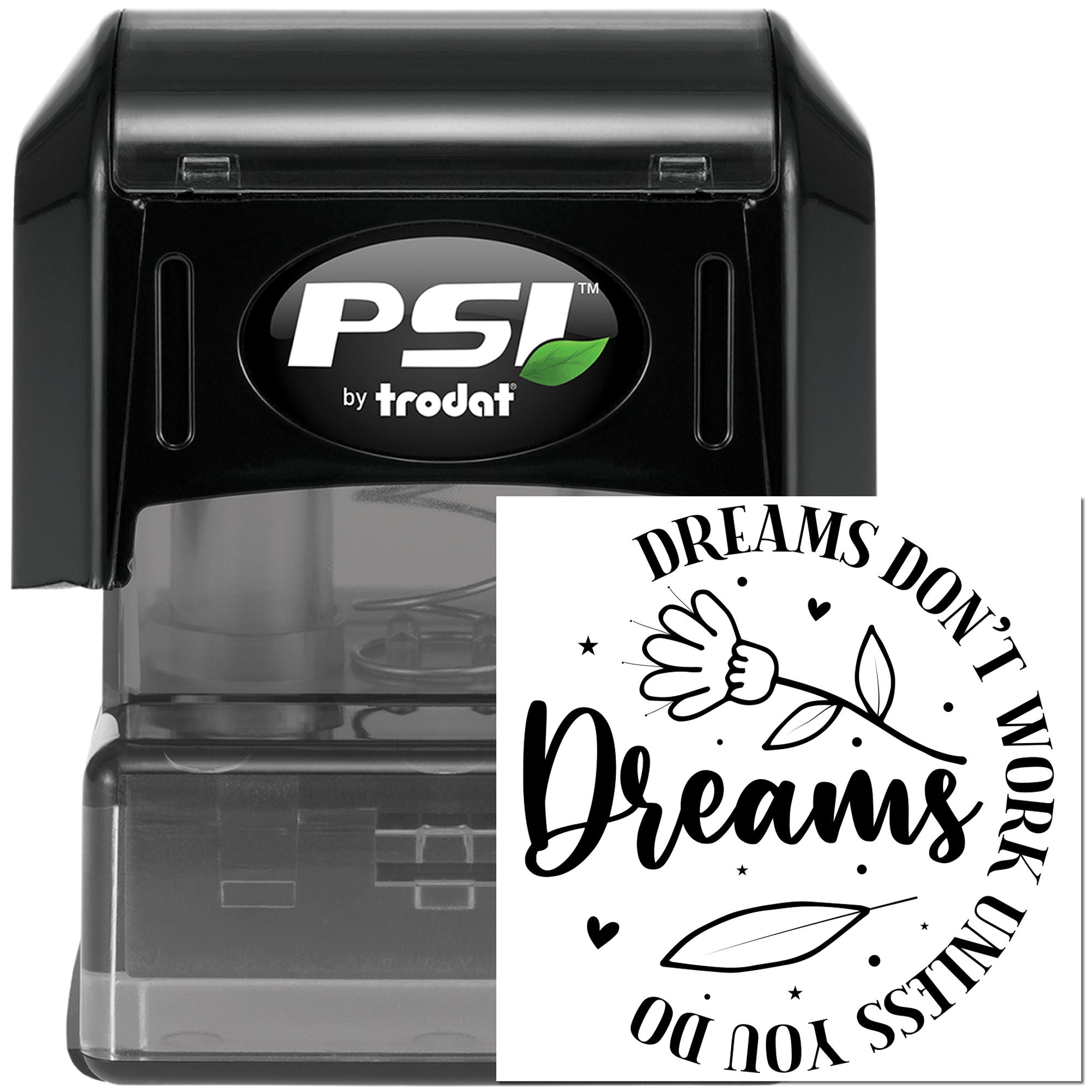 Pre-Inked Dreams Do Work Scrapbooking Stamp