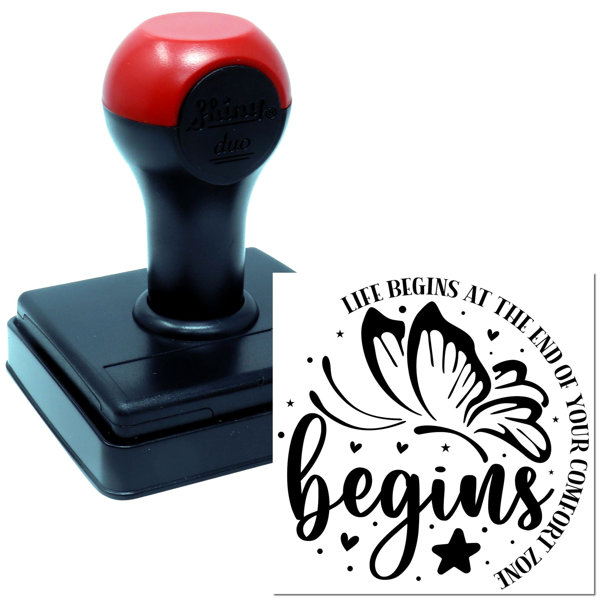 Duo Butterfly Begins Comfort Zone Transformation Hand Stamp