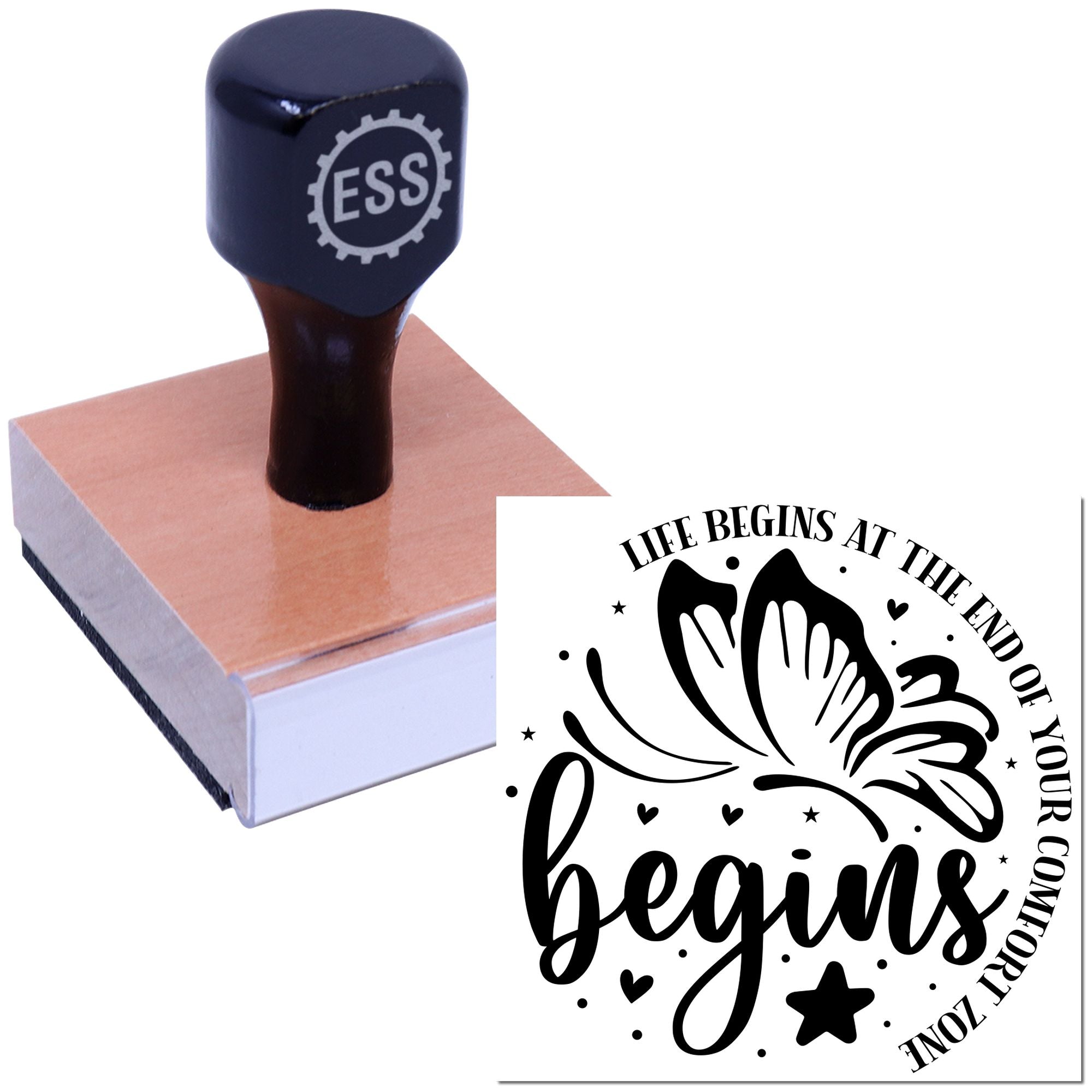 Begin Beyond Boundaries Cardmaking Rubber Stamp