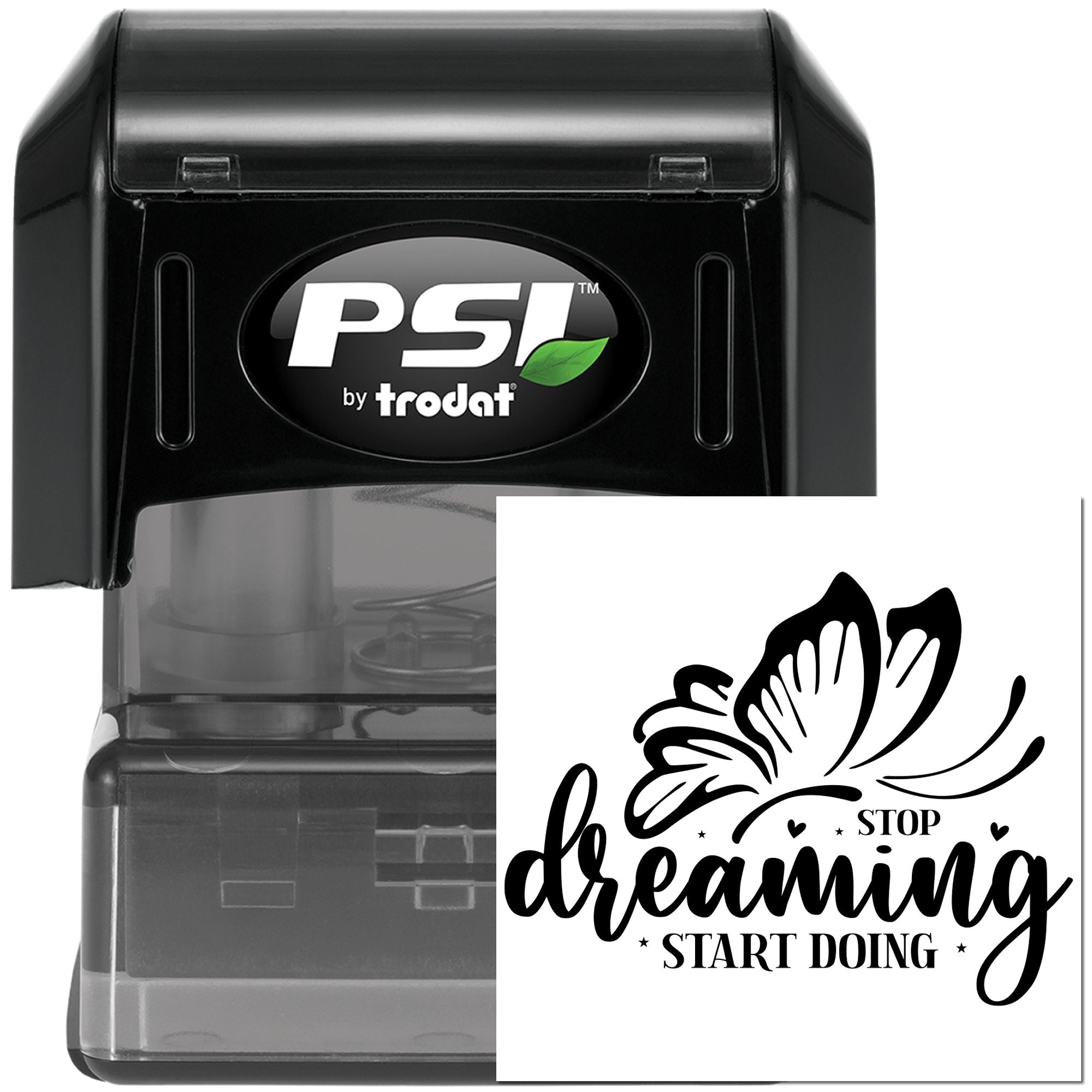 Pre-Inked Motivational Butterfly Quote Paper Craft Stamp