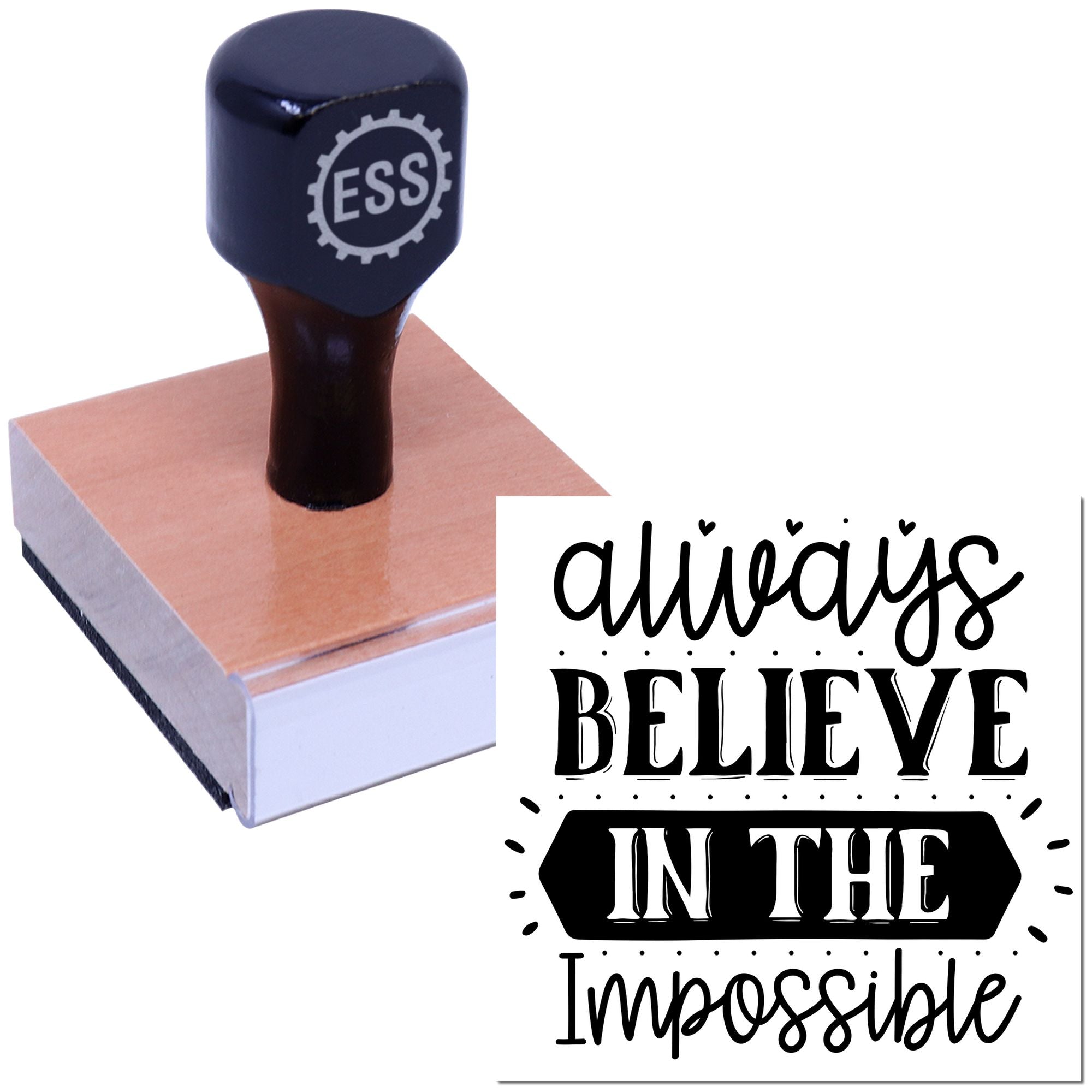 Believe The Impossible Place Card Rubber Stamp