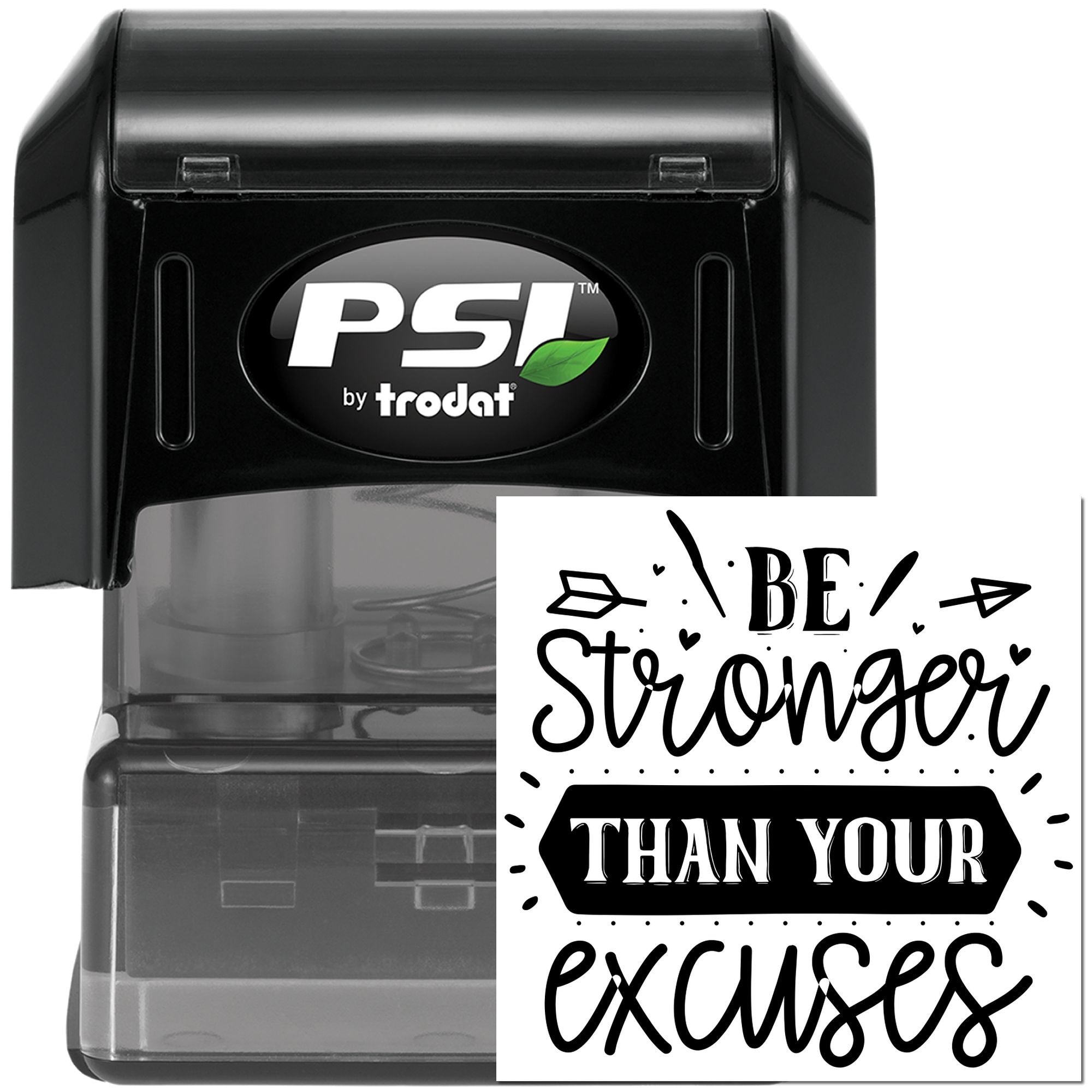 Pre-Inked Motivational Quote Art Place Card Stamp