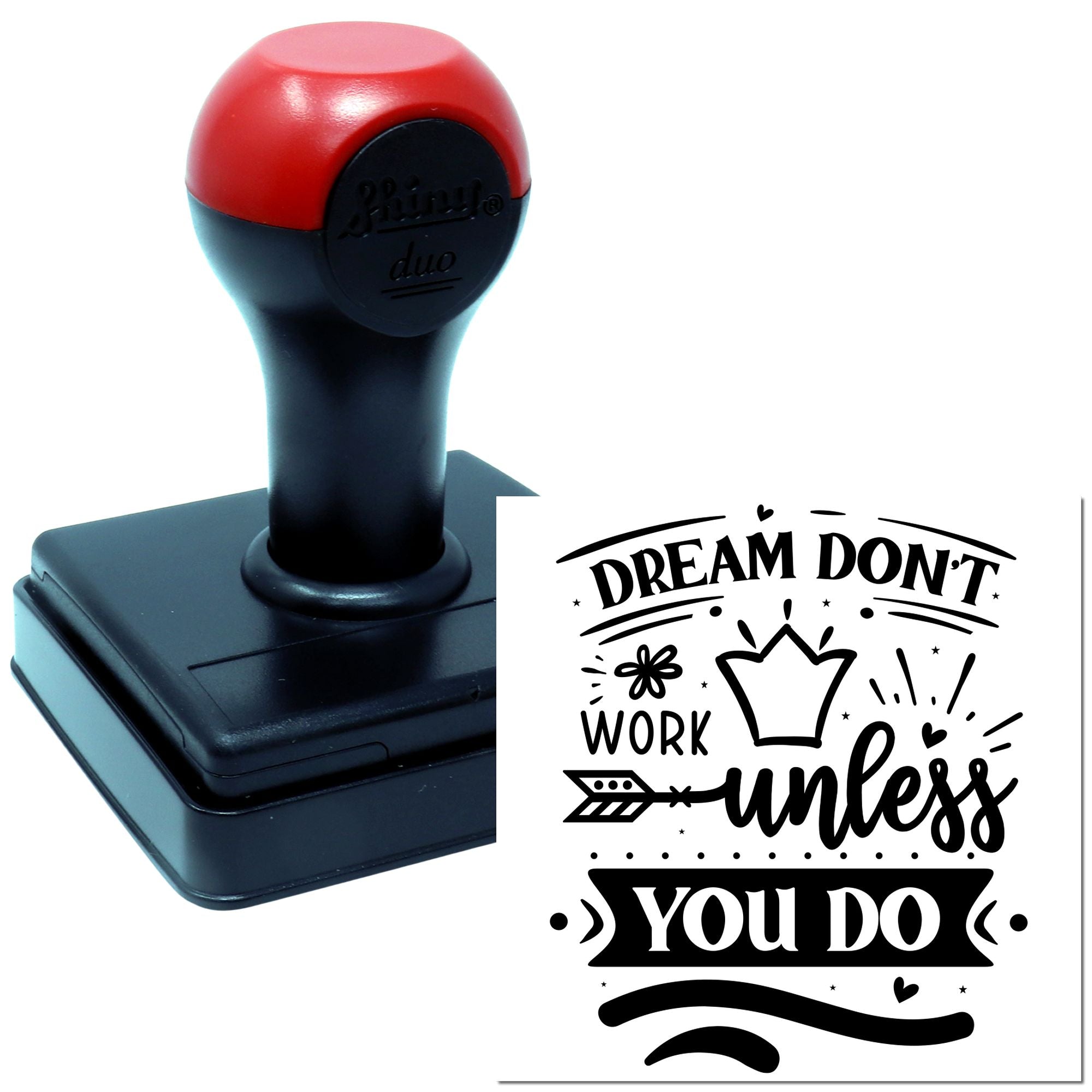 Duo Motivational Dream Work Inspirational Typography Hand Stamp