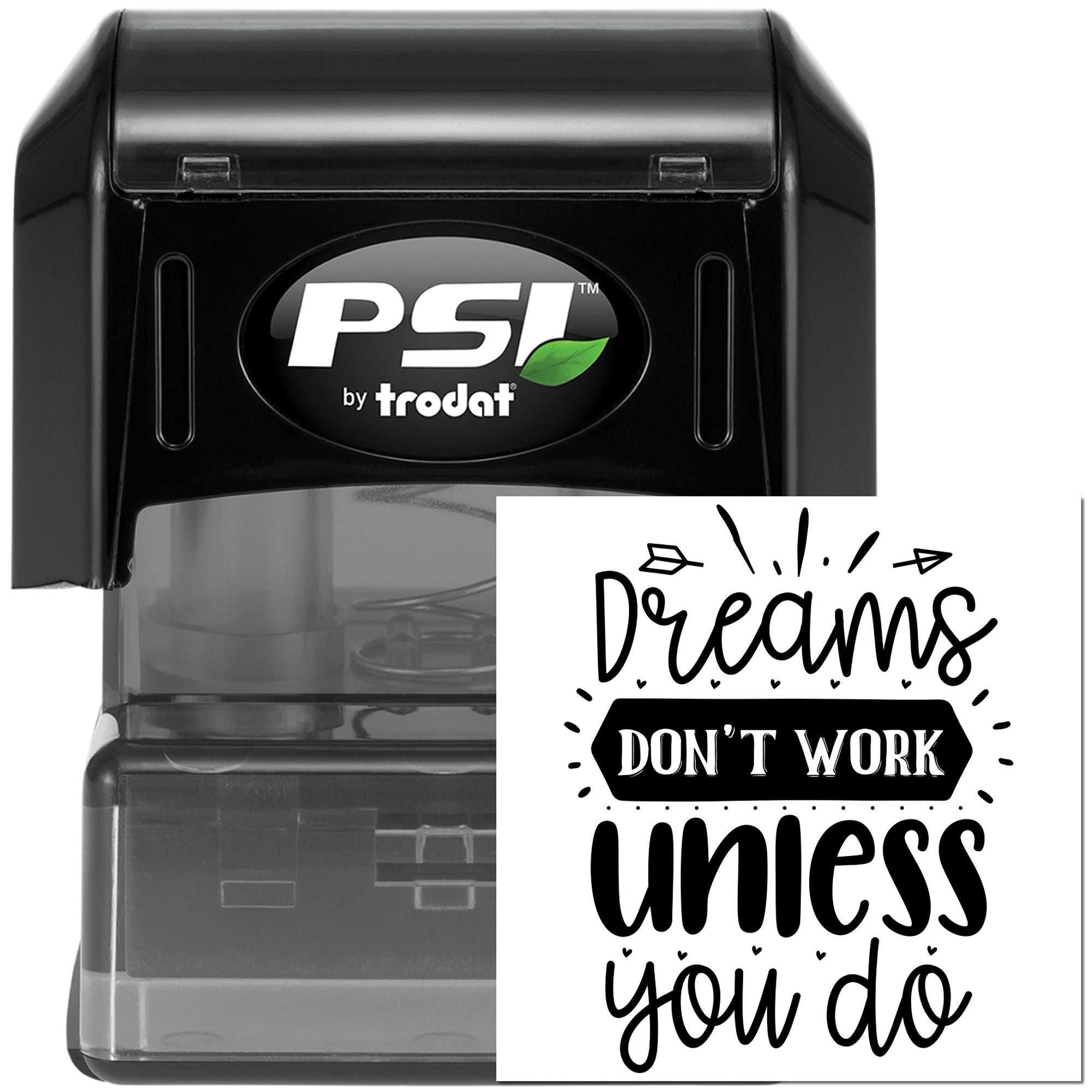 Pre-Inked Dreams Don't Work Crafting Stamp