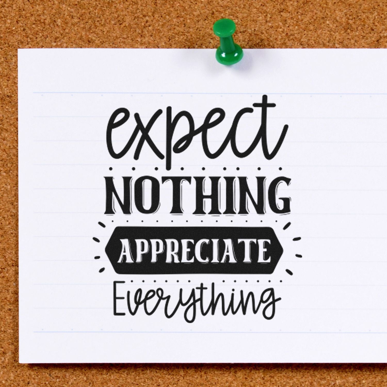 Duo Expect Nothing Appreciate Everything Embrace Gratitude Hand Stamp