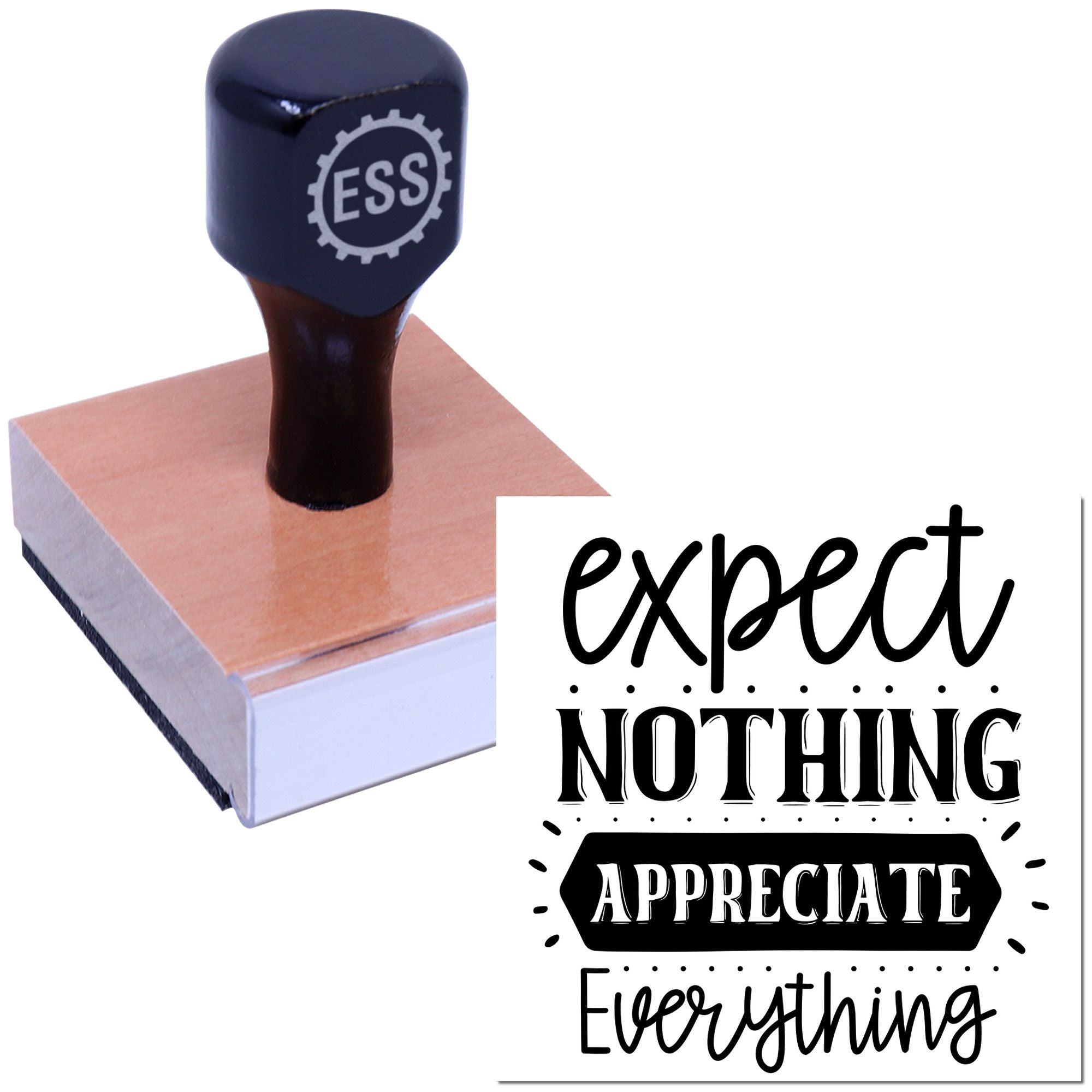Gratitude Over Expectation Paper Craft Rubber Stamp
