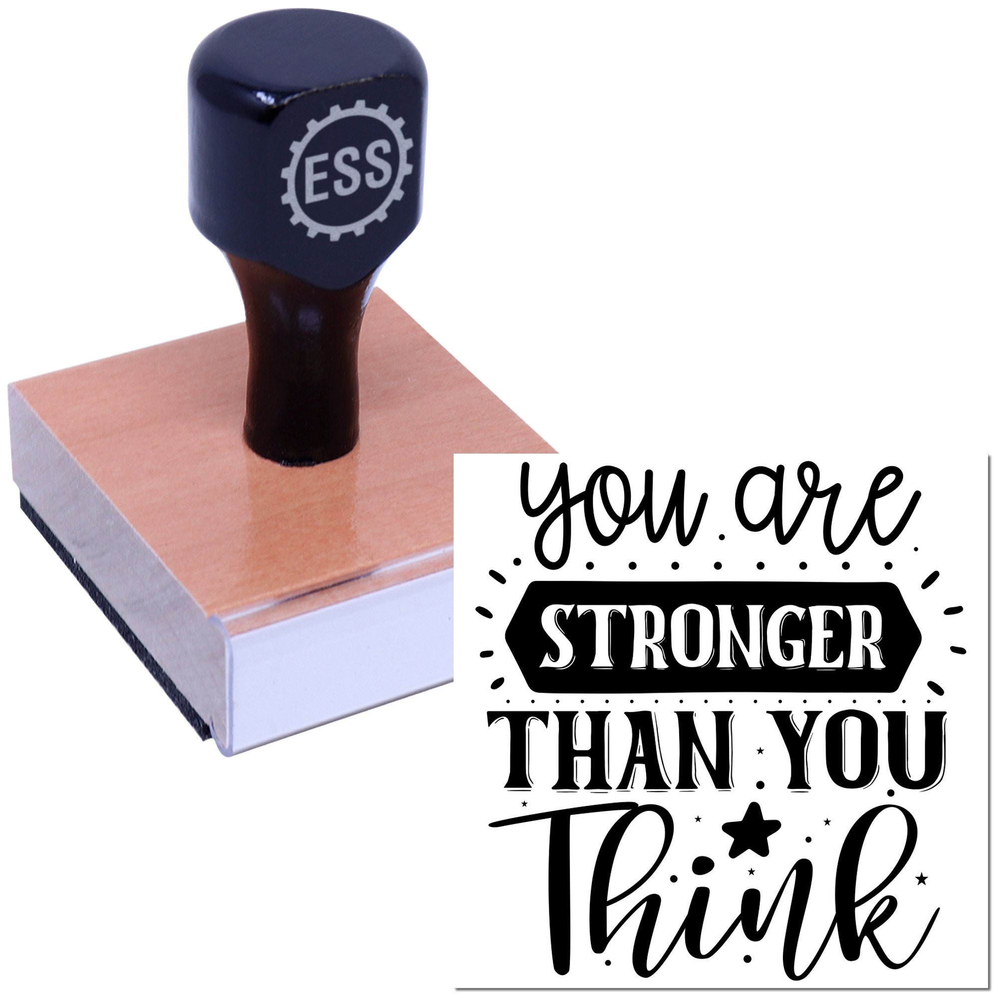 Empowering Strength Affirmation Tag Rubber Stamp