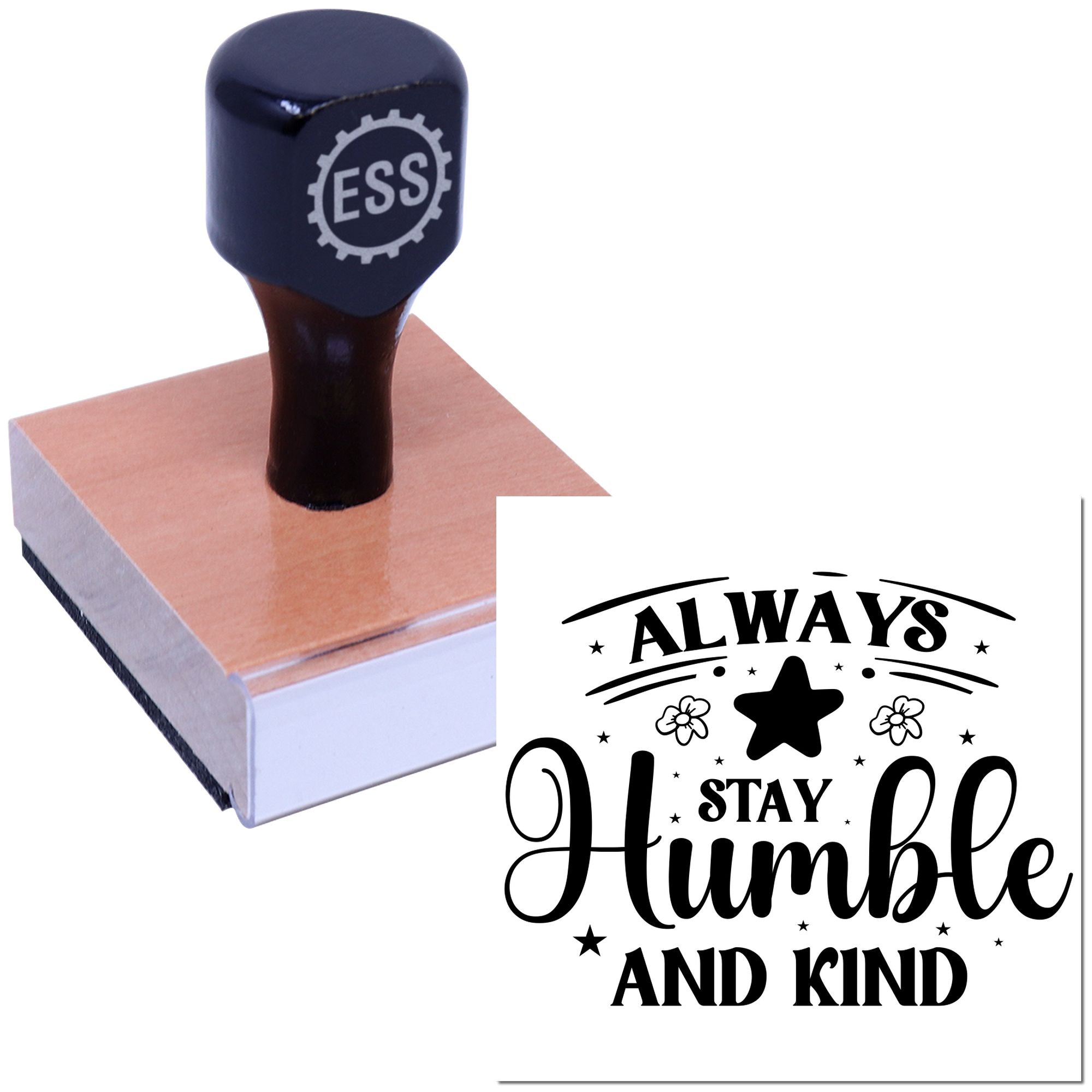 Humble Kindness Affirmation Place Card Rubber Stamp