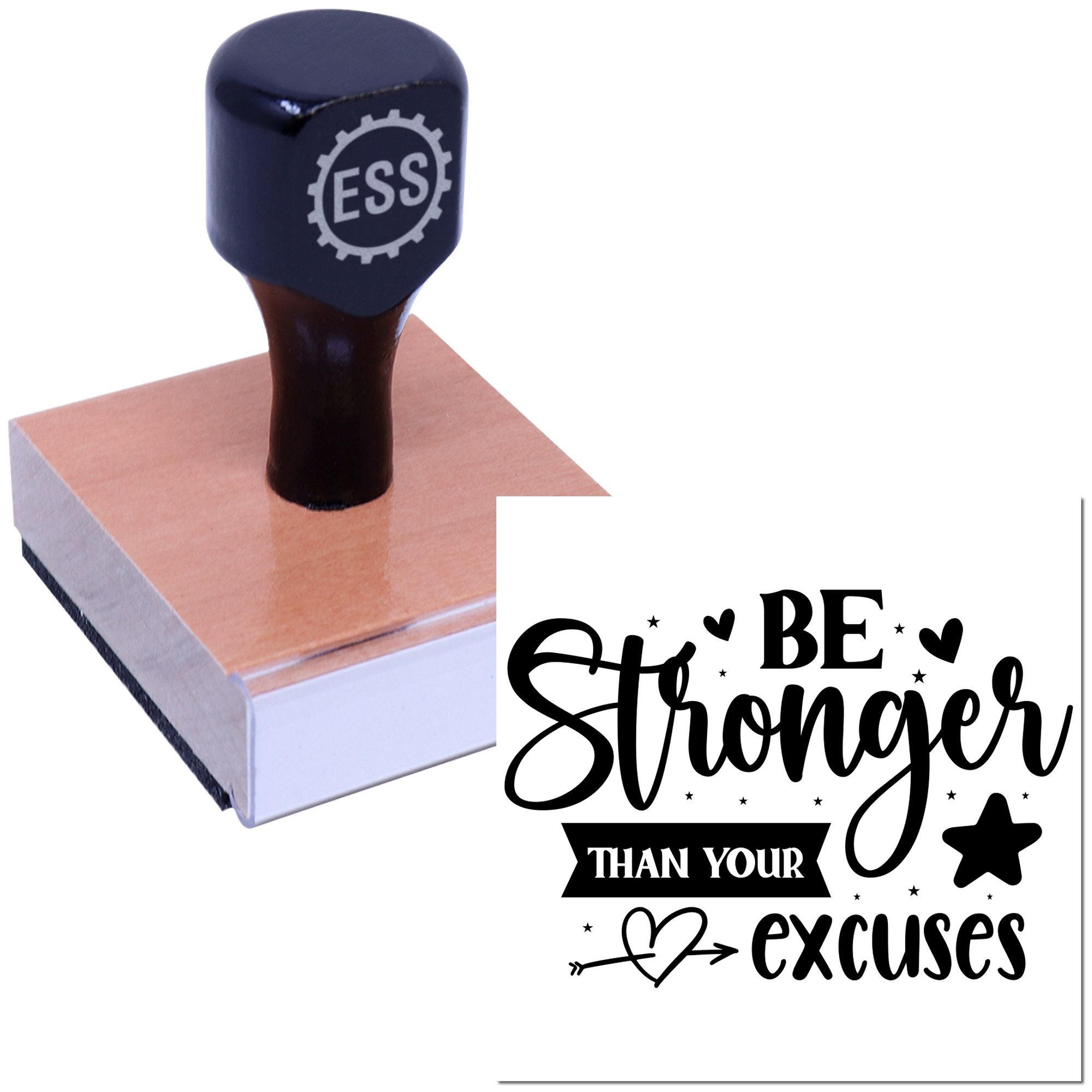 Defeat Your Excuses Party Favor Rubber Stamp