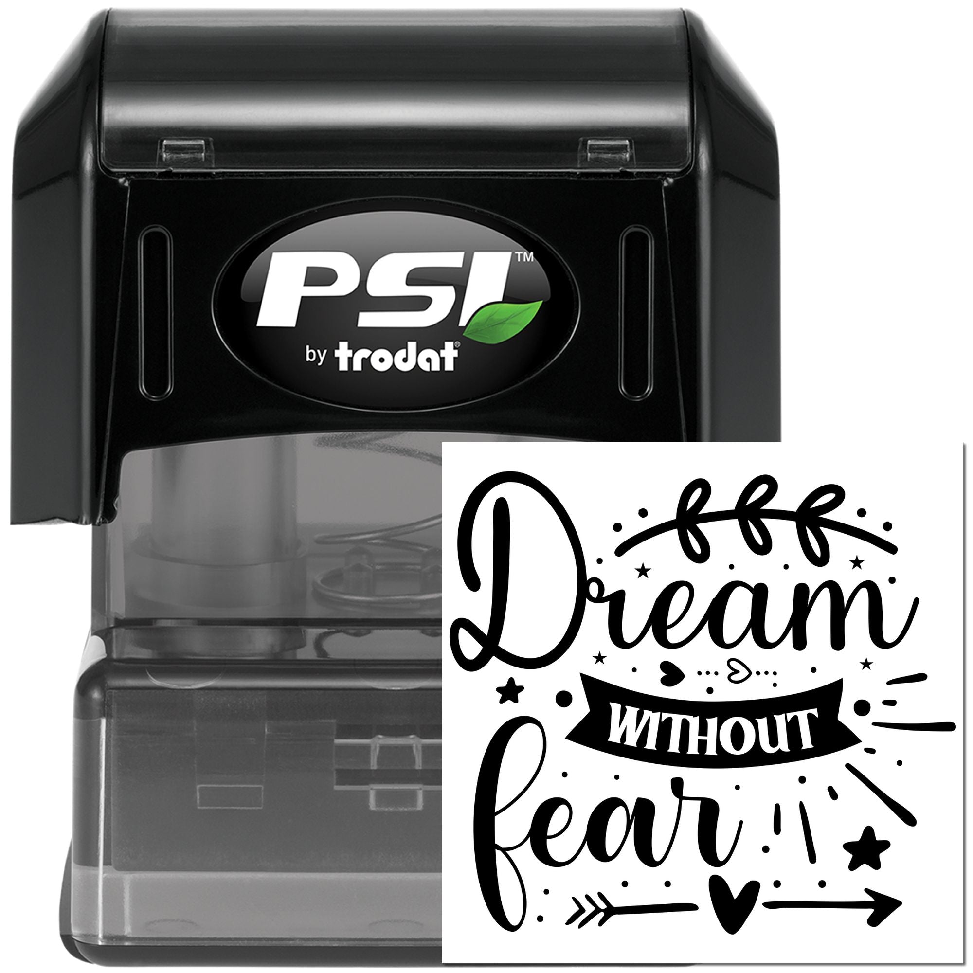 Pre-Inked Dream Without Fear Place Card Stamp