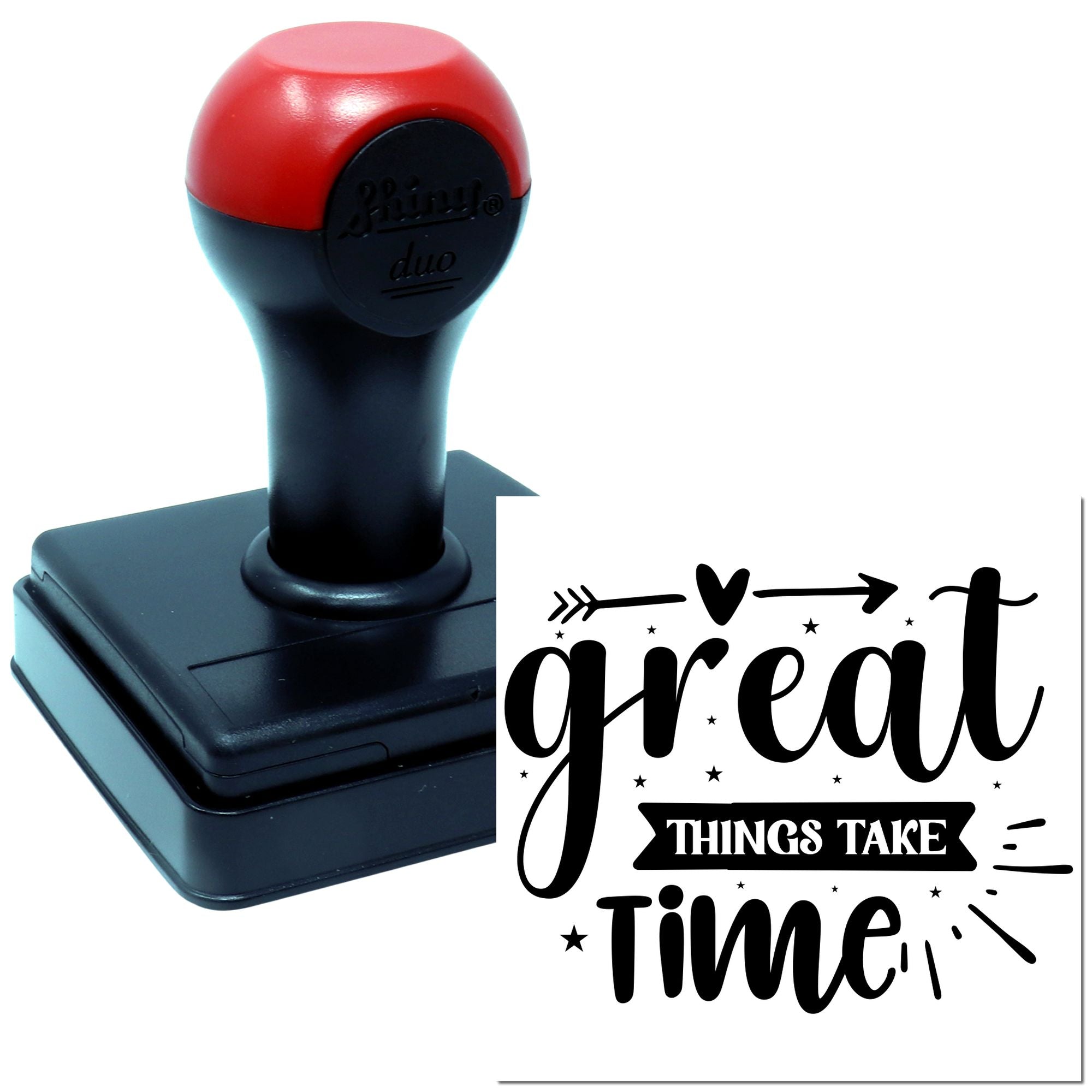 Duo Handlettered Motivational Quote With Stars Hand Stamp