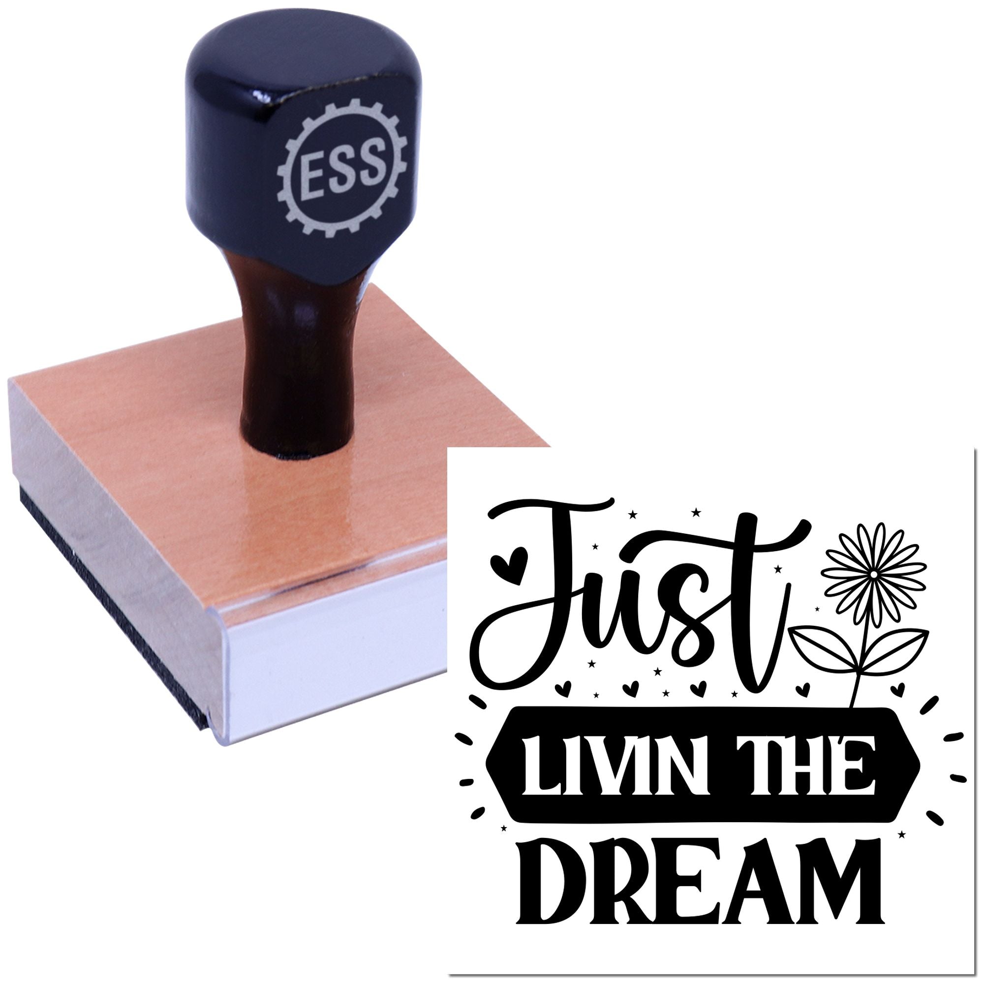 Dreamy Floral Typography Card Rubber Stamp